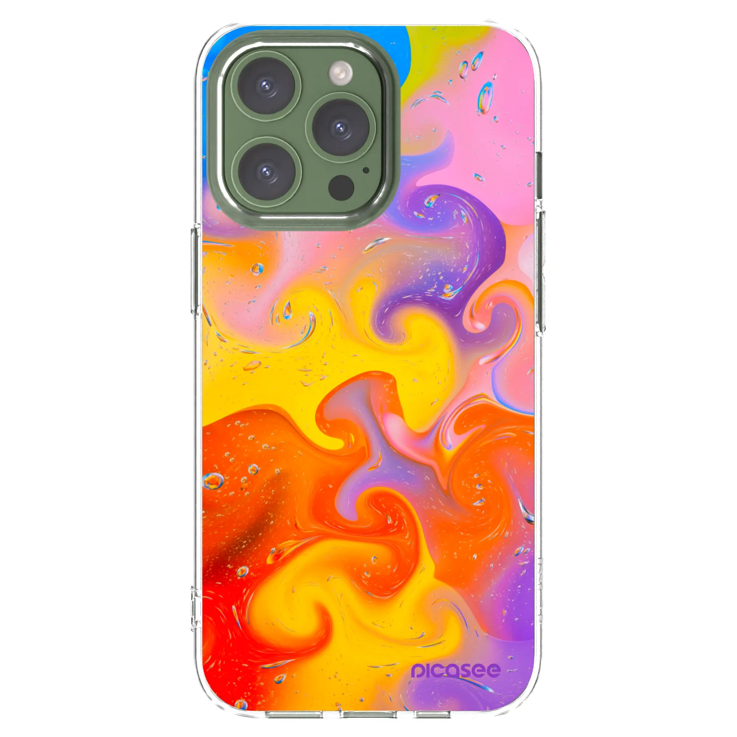 Picasee silikonový průhledný obal pro Apple iPhone 13 Pro - Bubbles