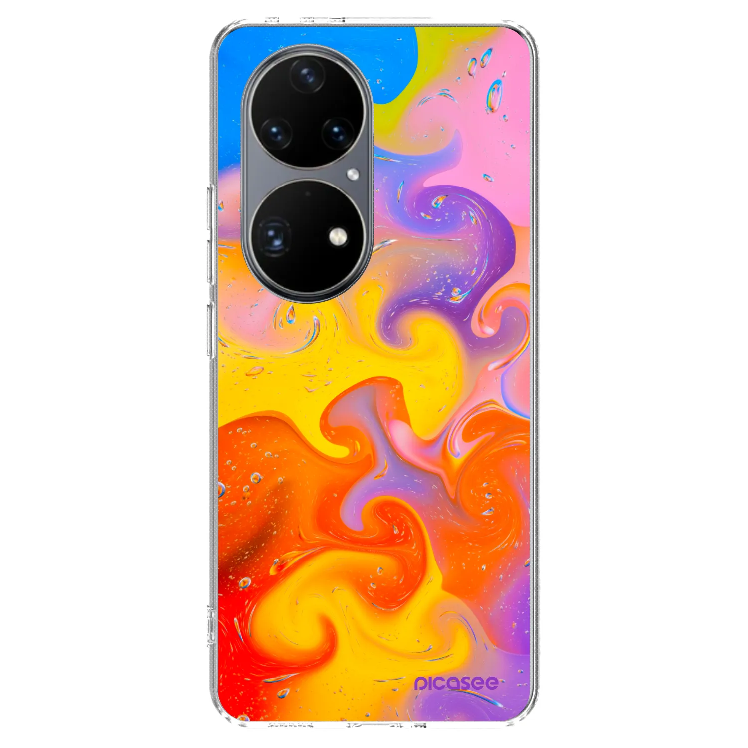 Picasee silikonový průhledný obal pro Huawei P50 - Bubbles