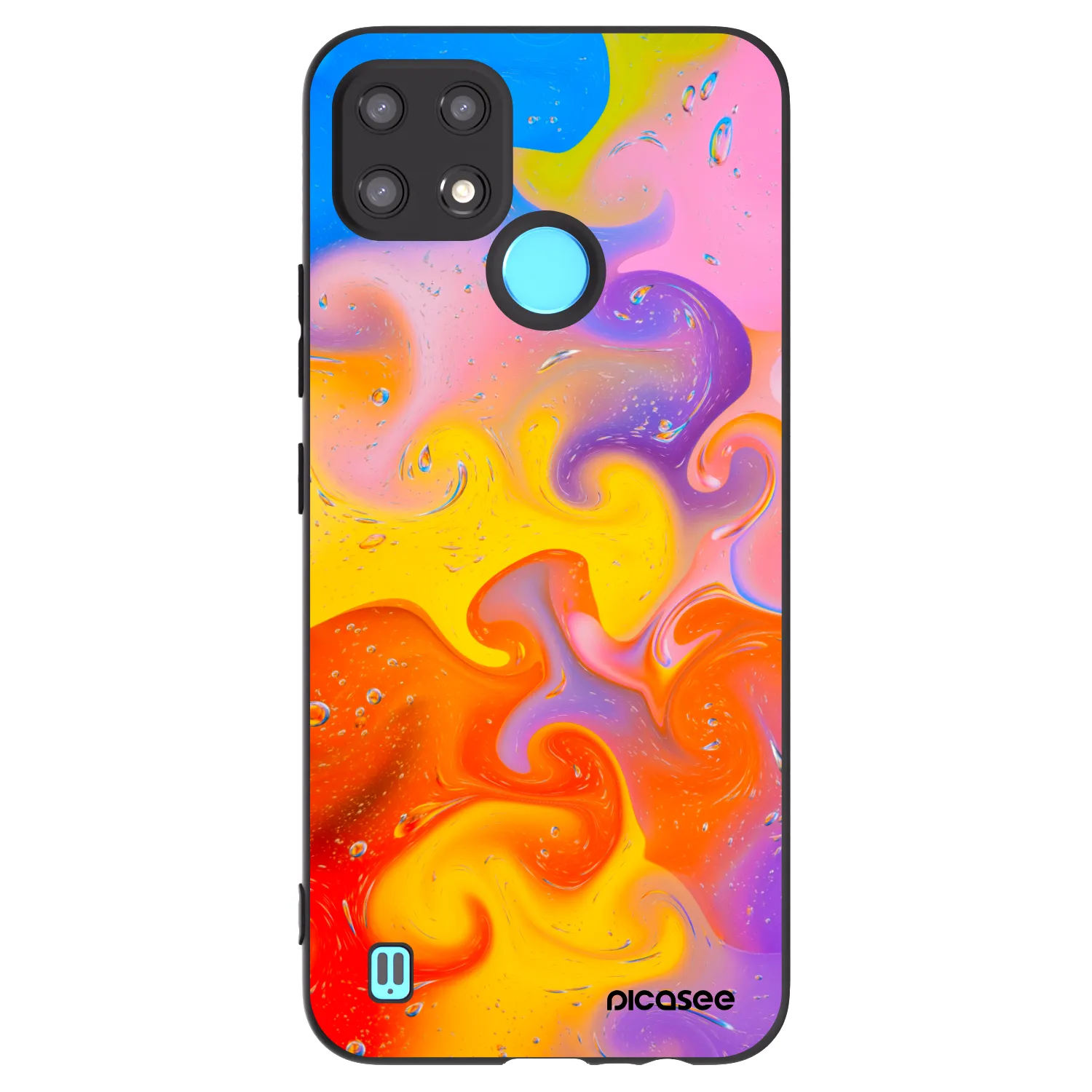 Picasee silikonový černý obal pro Realme C21 - Bubbles