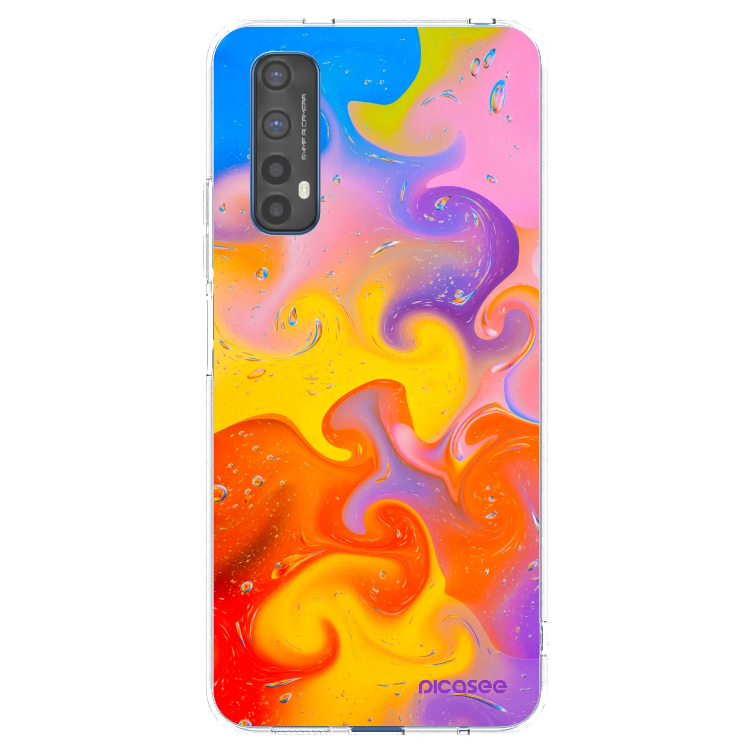 Picasee silikonový průhledný obal pro Realme 7 - Bubbles