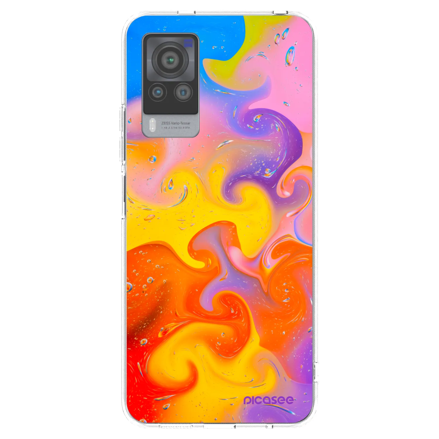Picasee silikonový průhledný obal pro Vivo X60 Pro 5G - Bubbles