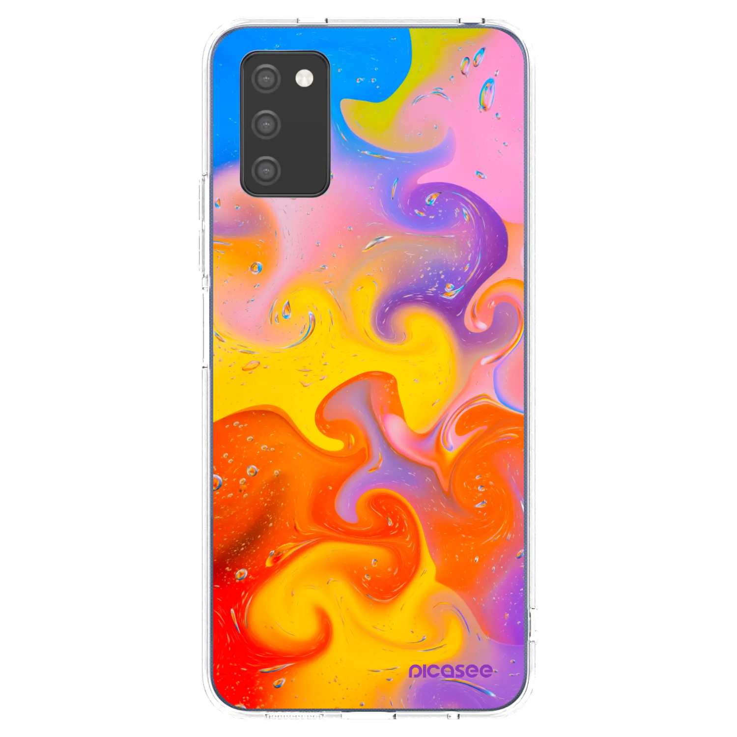 Picasee silikonový průhledný obal pro Samsung Galaxy A03s A037G - Bubbles