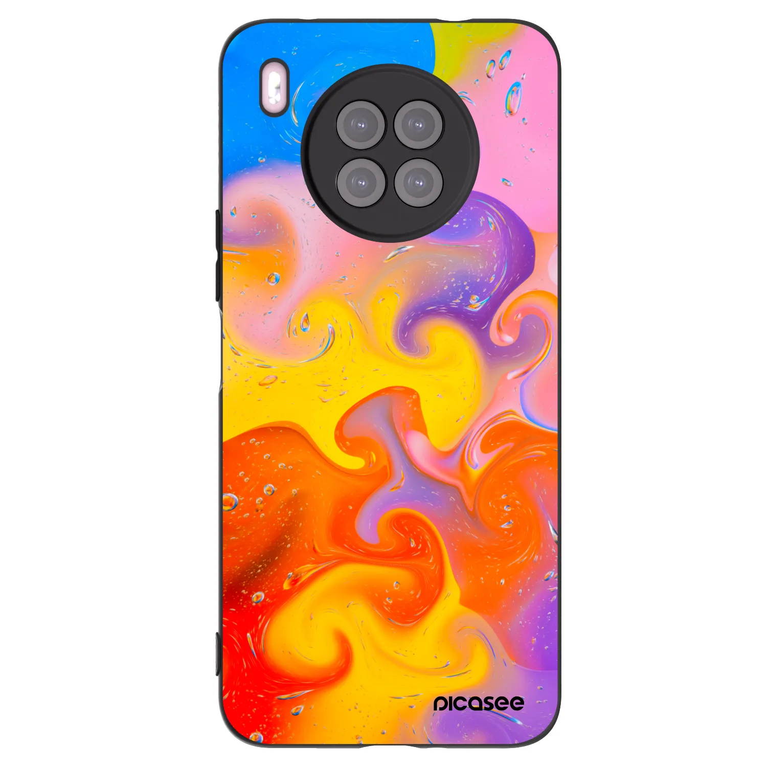 Picasee silikonový černý obal pro Huawei Nova 8i - Bubbles
