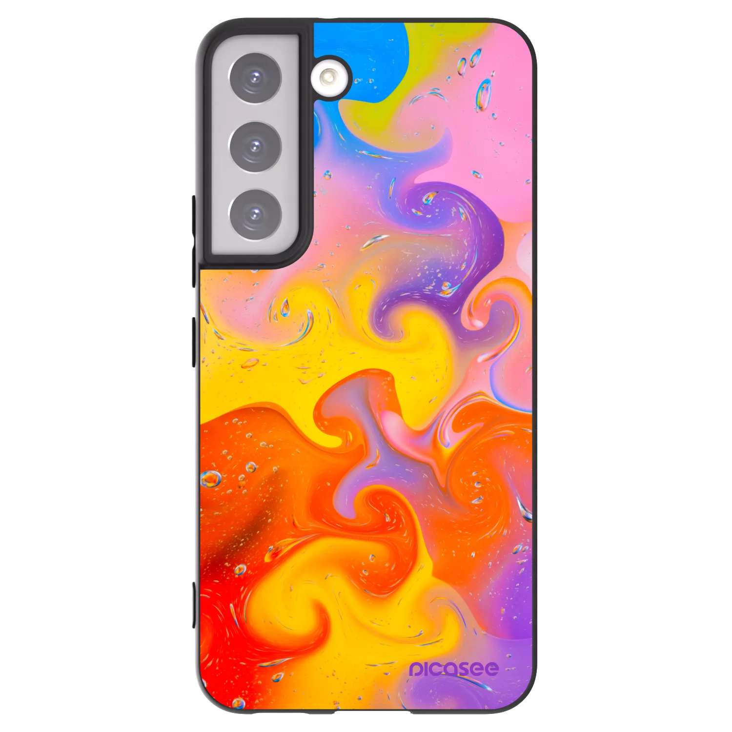 Picasee silikonový černý obal pro Samsung Galaxy S22 5G - Bubbles