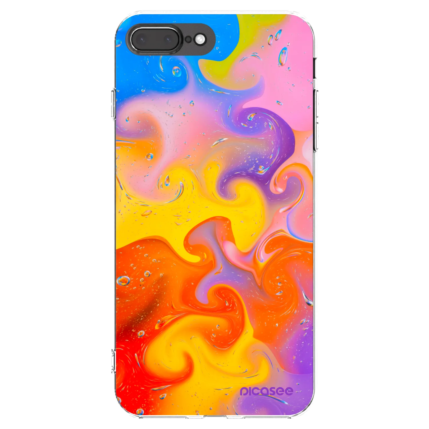 Picasee silikonový průhledný obal pro Apple iPhone 7 Plus - Bubbles