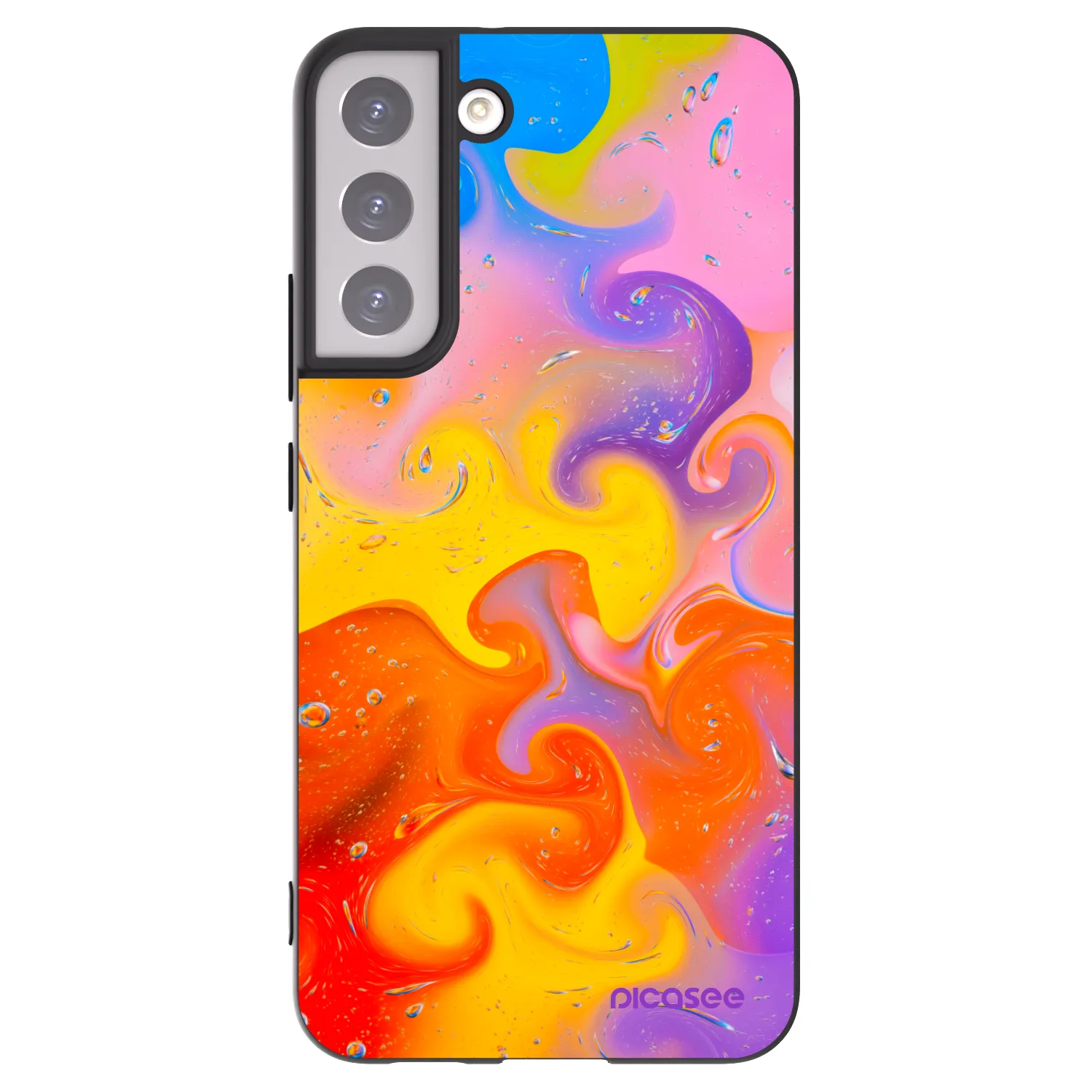 Picasee silikonový černý obal pro Samsung Galaxy S22+ 5G - Bubbles