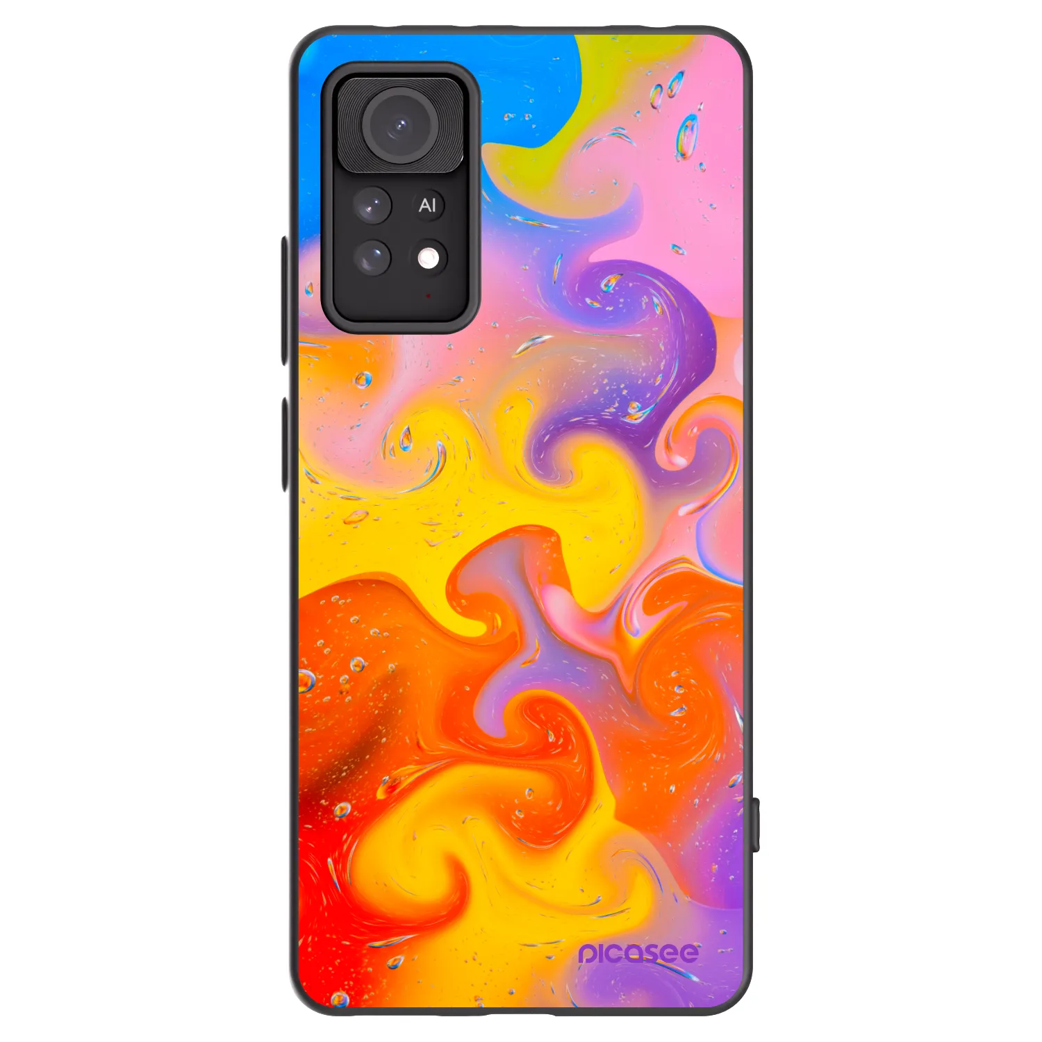 Picasee silikonový černý obal pro Xiaomi Redmi Note 11 Pro - Bubbles