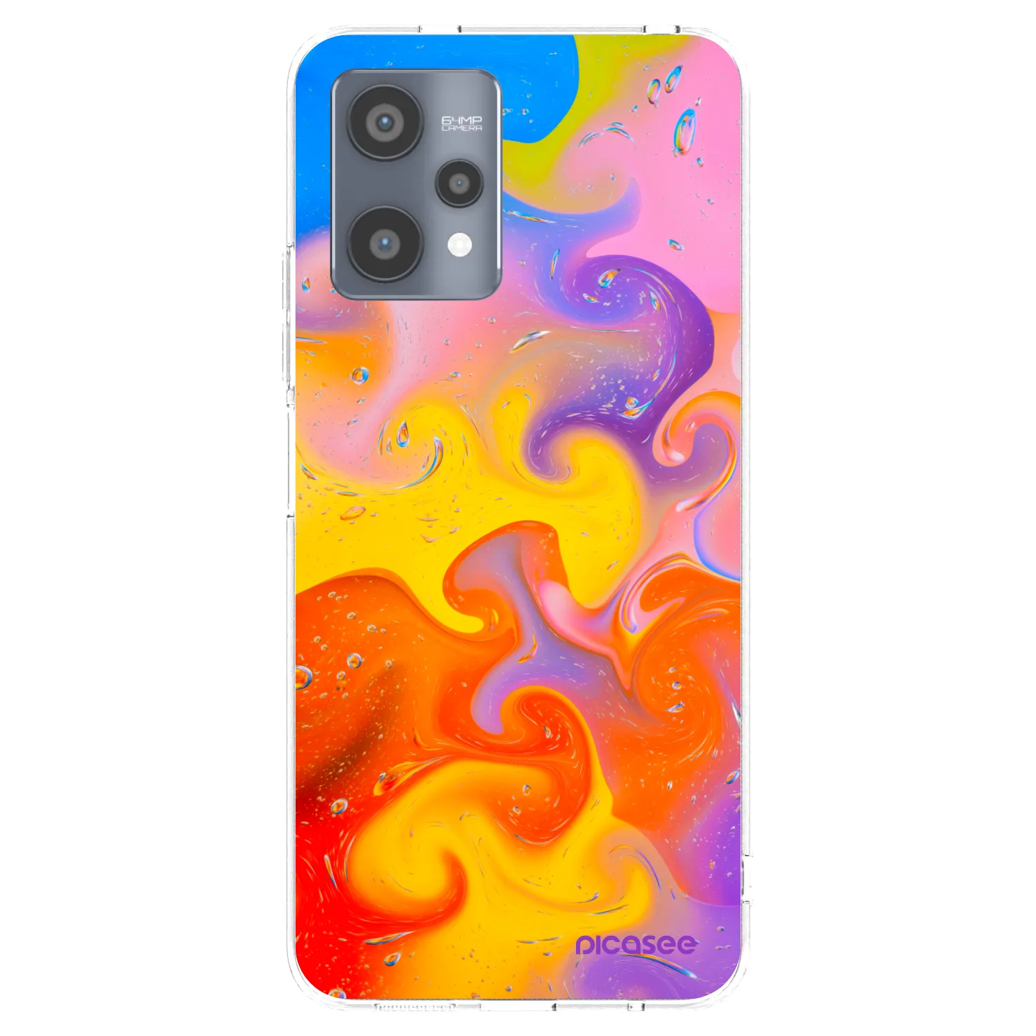 Picasee silikonový průhledný obal pro Realme 9 Pro 5G - Bubbles