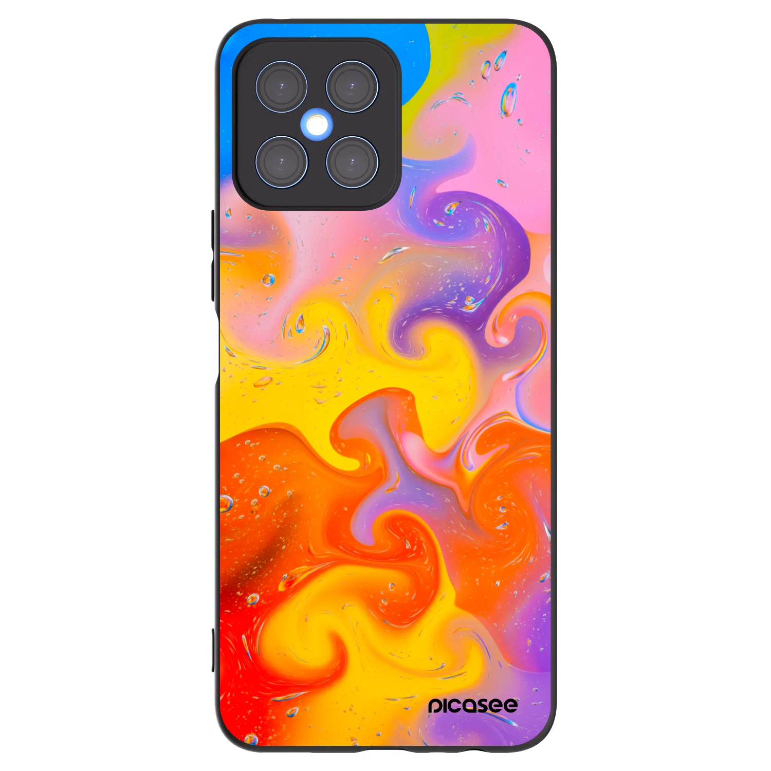 Picasee silikonový černý obal pro Honor X8 4G - Bubbles