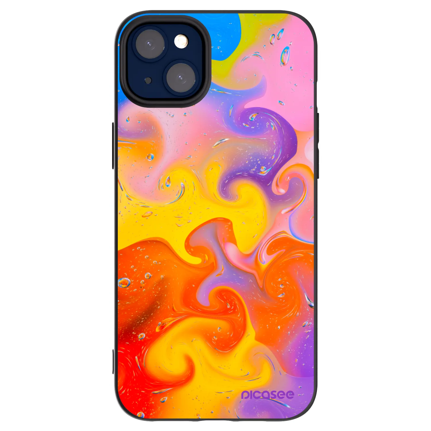 Picasee silikonový černý obal pro Apple iPhone 14 Plus - Bubbles