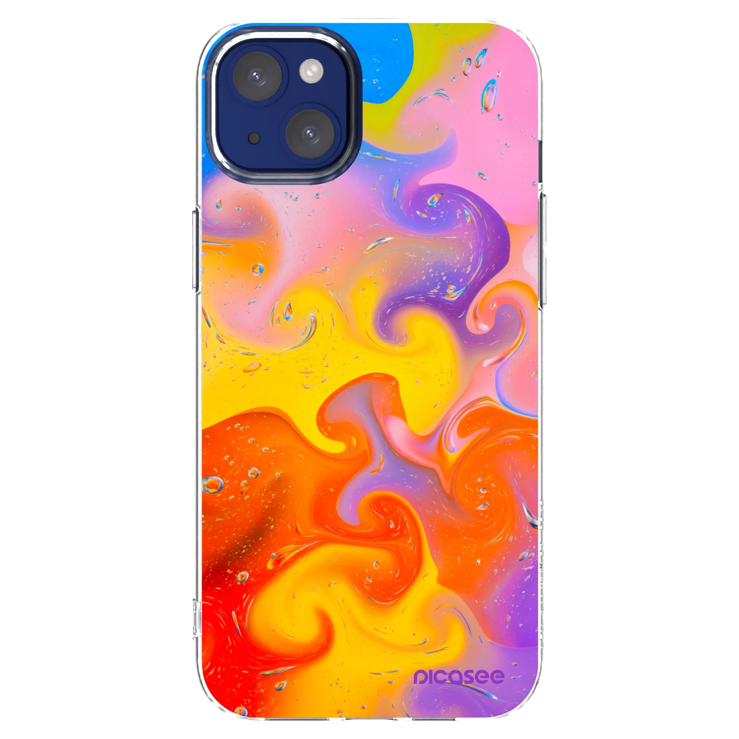 Picasee silikonový průhledný obal pro Apple iPhone 14 Plus - Bubbles