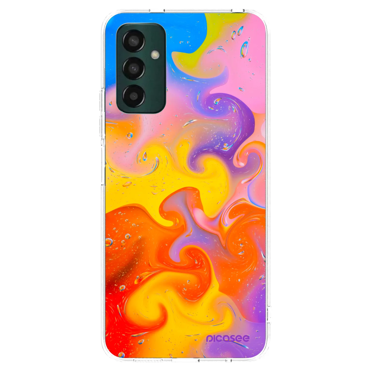 Picasee silikonový průhledný obal pro Samsung Galaxy M13 M135F - Bubbles