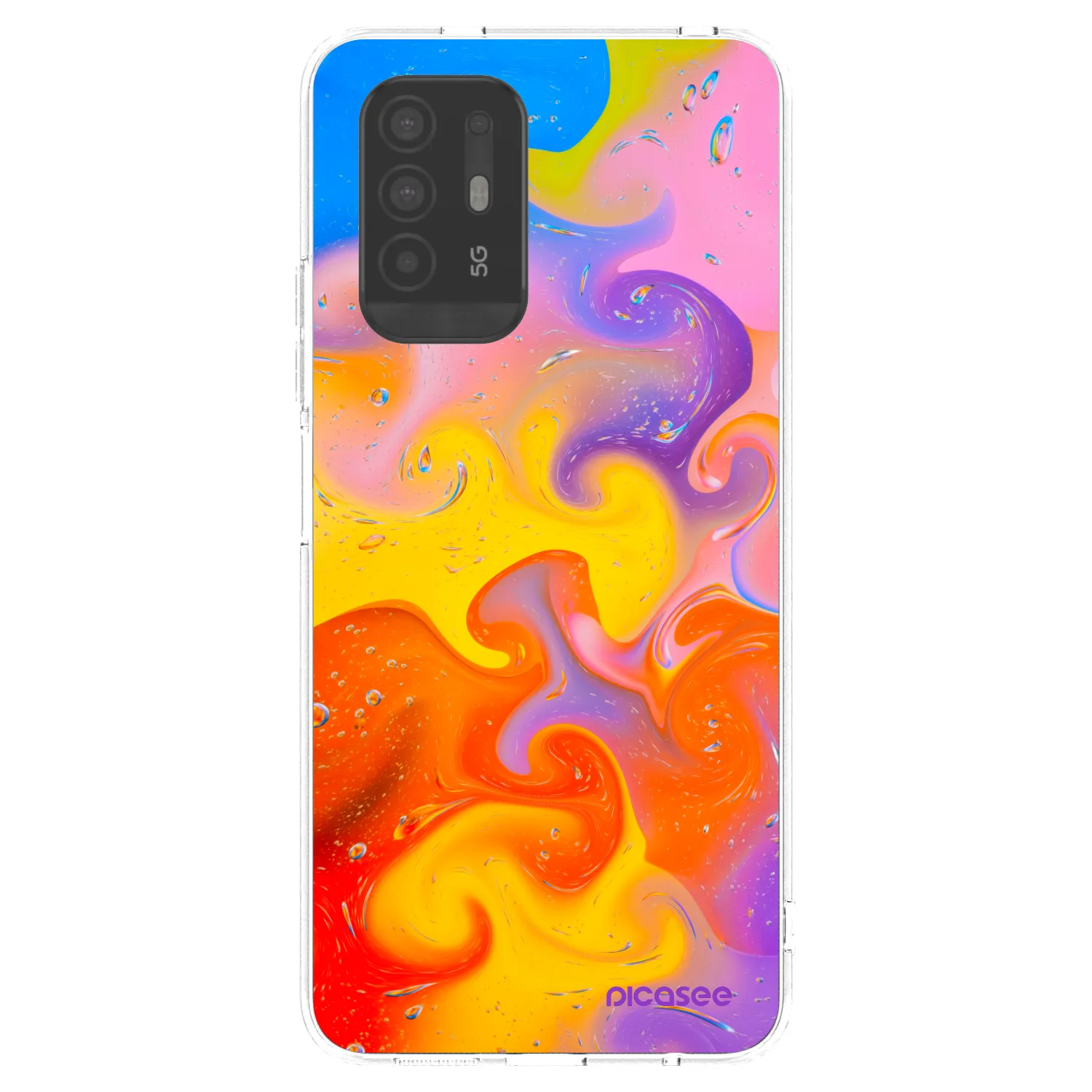 Picasee silikonový průhledný obal pro OPPO A94 5G - Bubbles