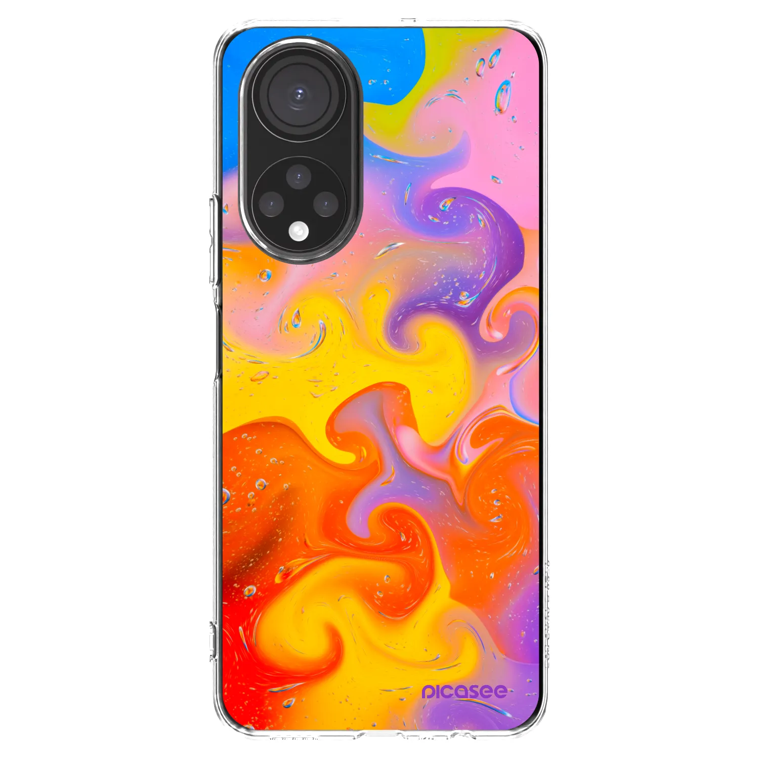 Picasee silikonový průhledný obal pro Honor X7 - Bubbles