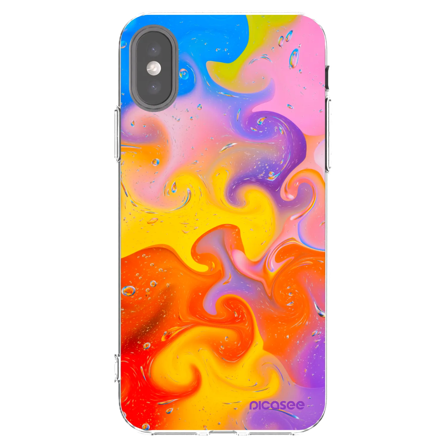 Picasee silikonový průhledný obal pro Apple iPhone X/XS - Bubbles