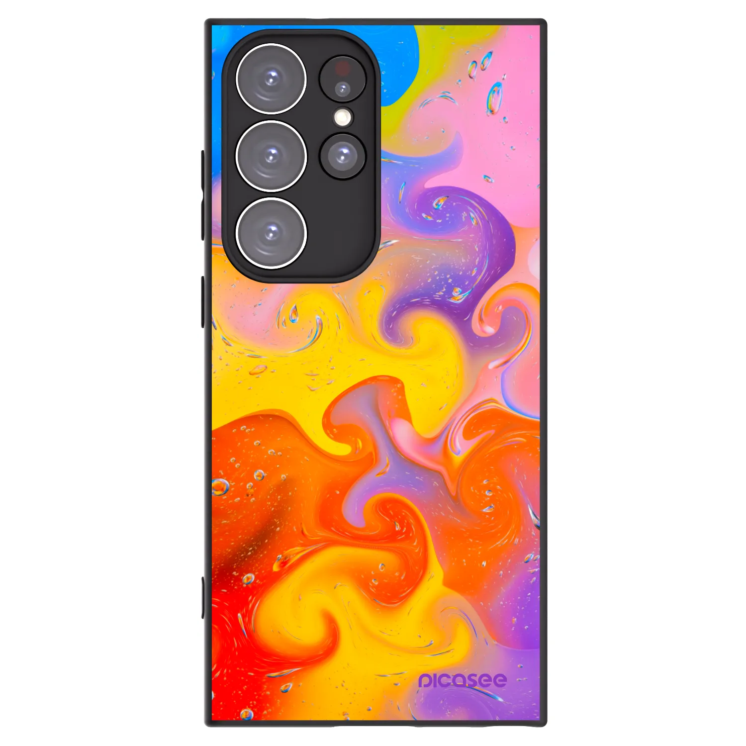 Picasee silikonový černý obal pro Samsung Galaxy S23 Ultra 5G - Bubbles