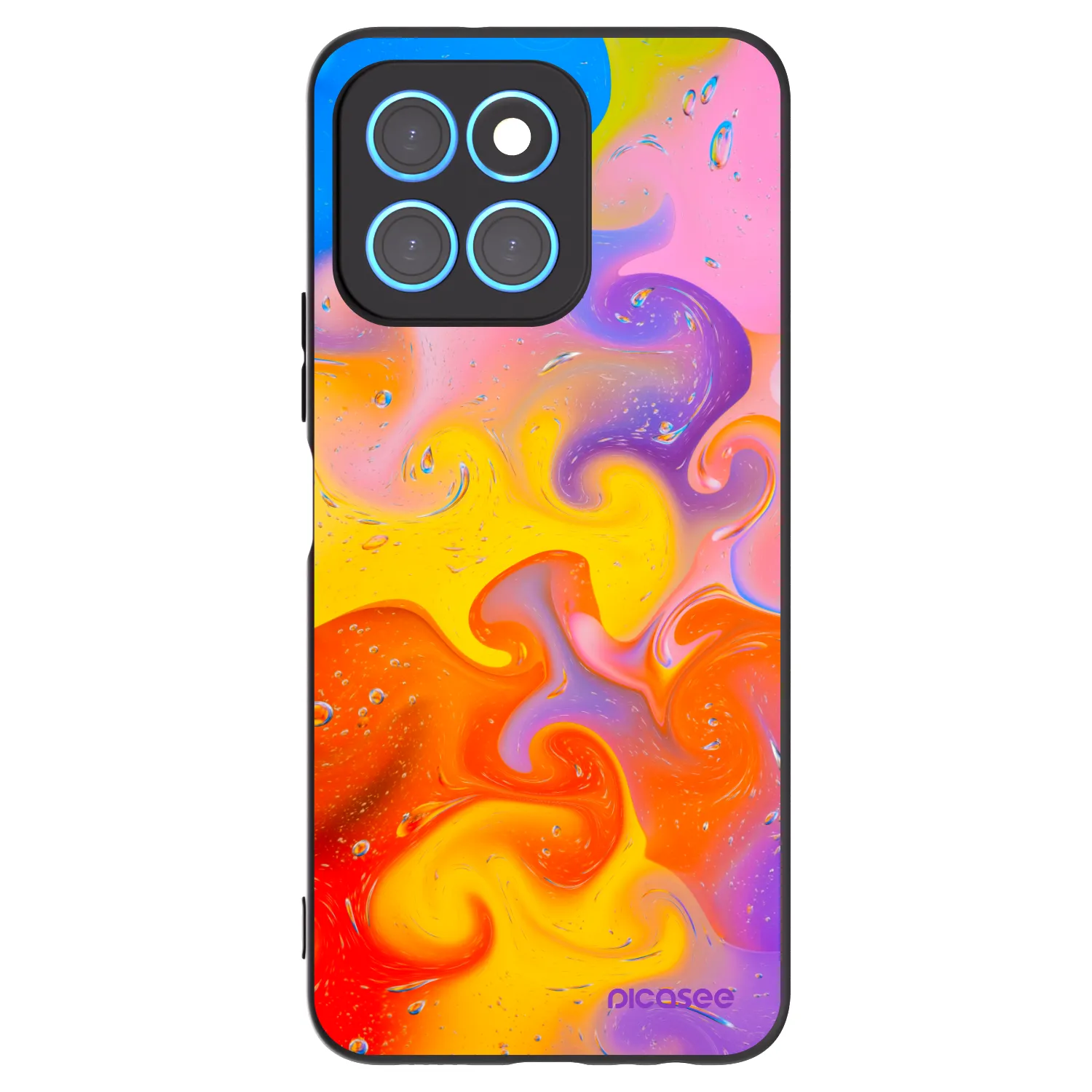Picasee silikonový černý obal pro Honor X8 5G - Bubbles