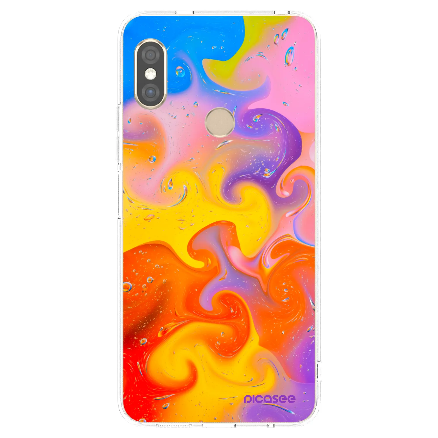 Picasee silikonový průhledný obal pro Xiaomi Redmi Note 5 Global - Bubbles