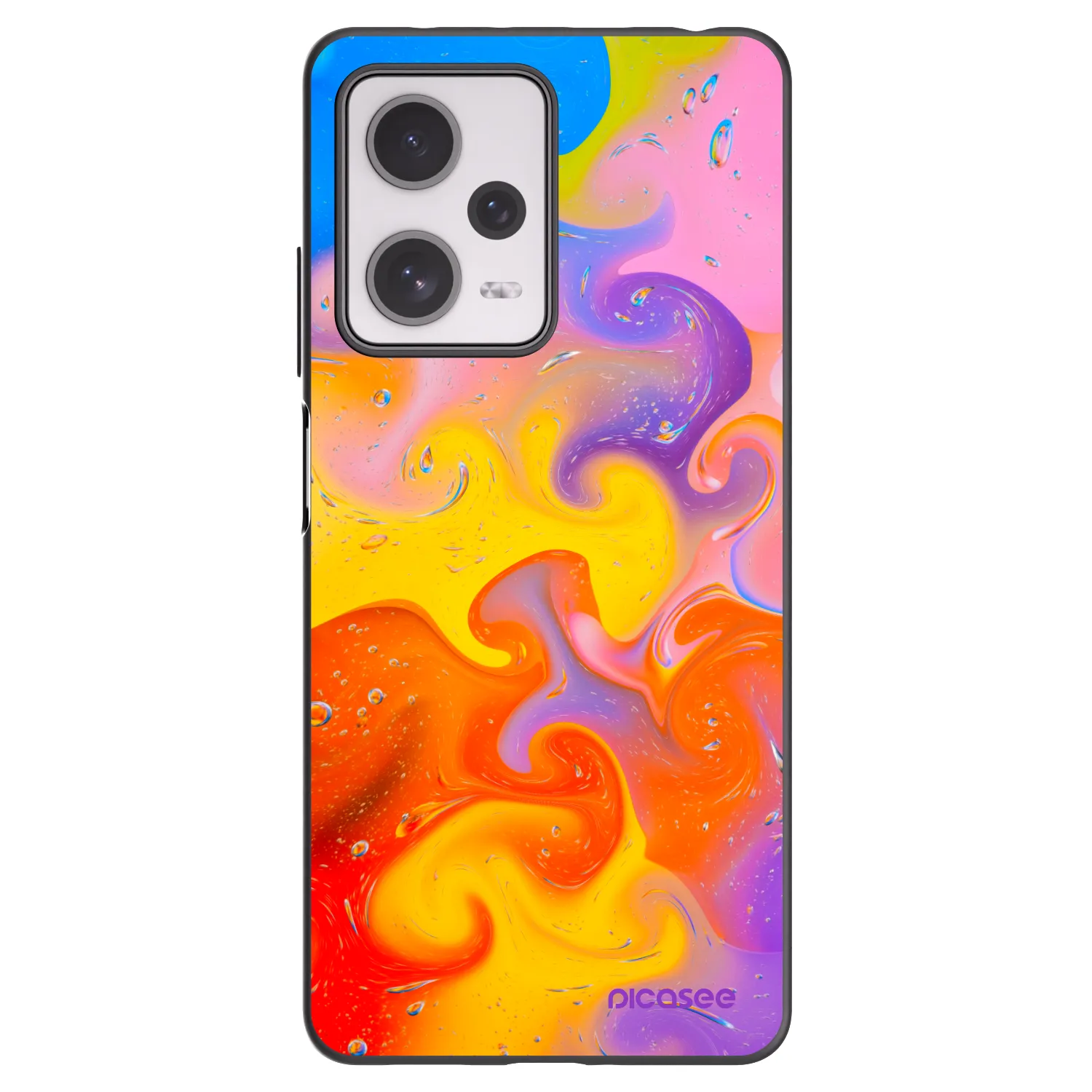 Picasee silikonový černý obal pro Xiaomi Redmi Note 12 Pro+ 5G - Bubbles