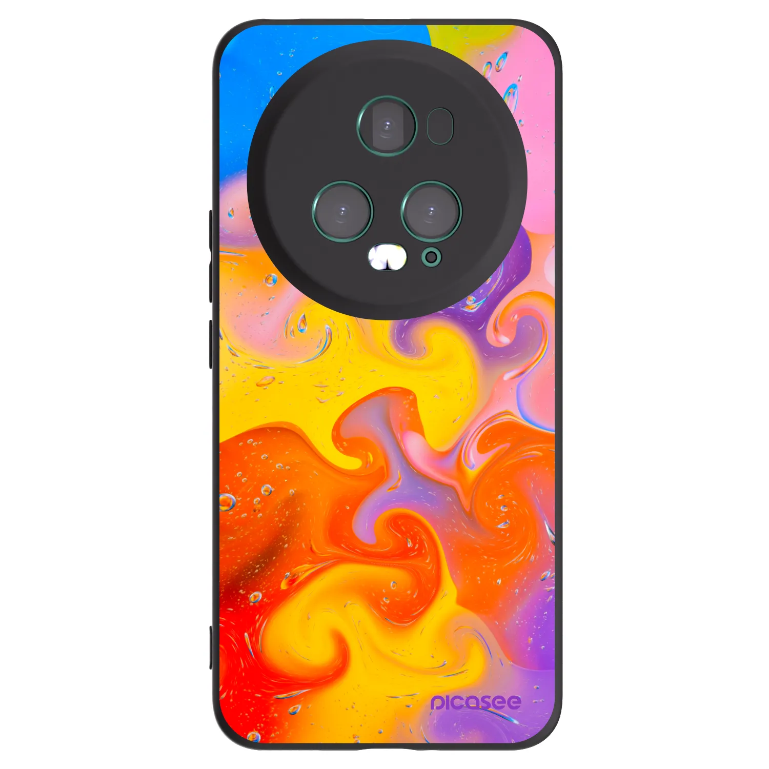 Picasee silikonový černý obal pro Honor Magic5 Pro - Bubbles