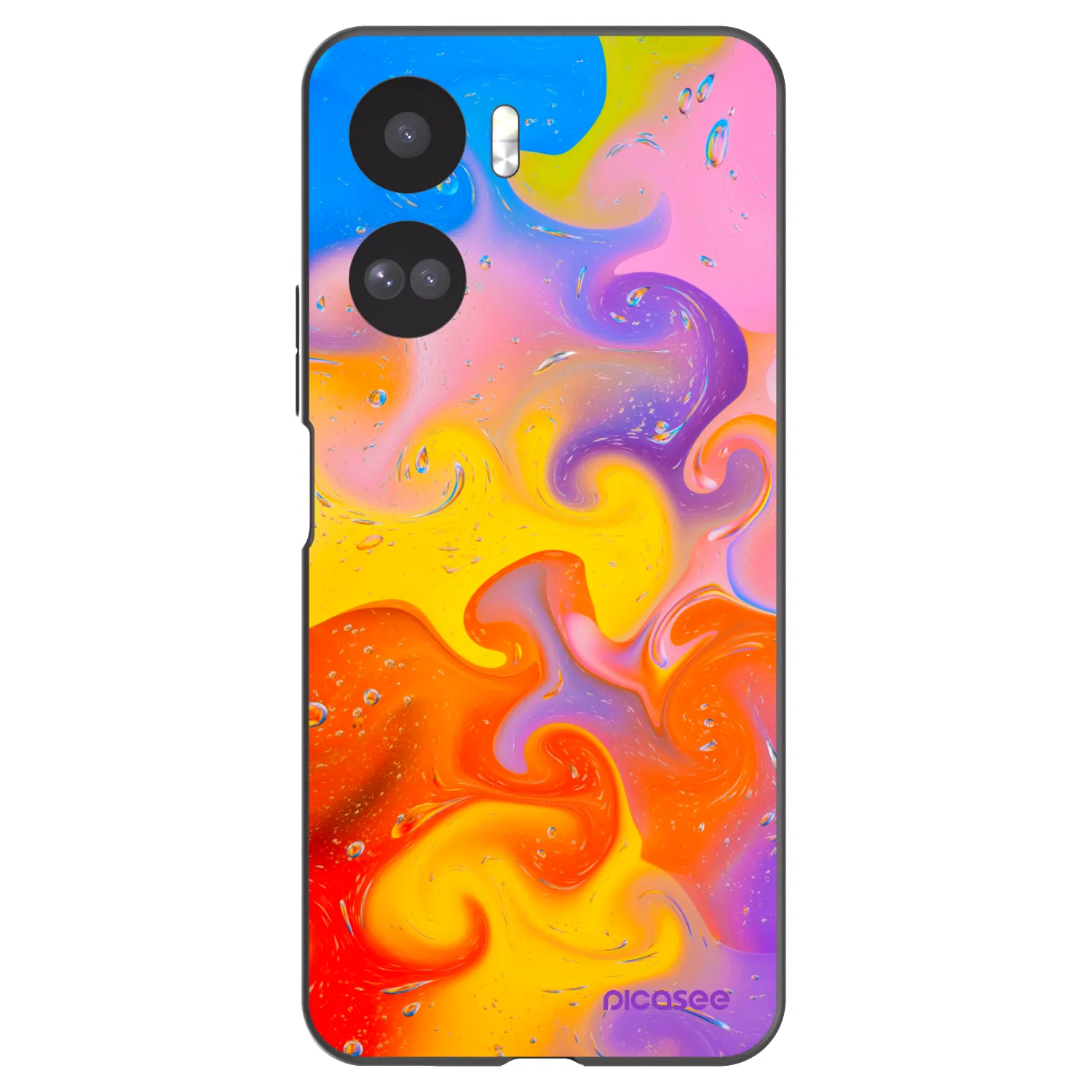 Picasee silikonový černý obal pro Honor 90 Lite 5G - Bubbles