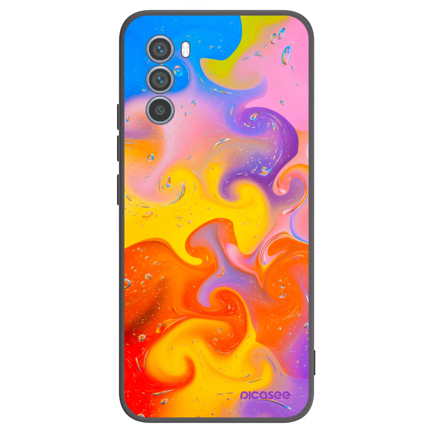 Picasee silikonový černý obal pro Motorola Moto G62 - Bubbles