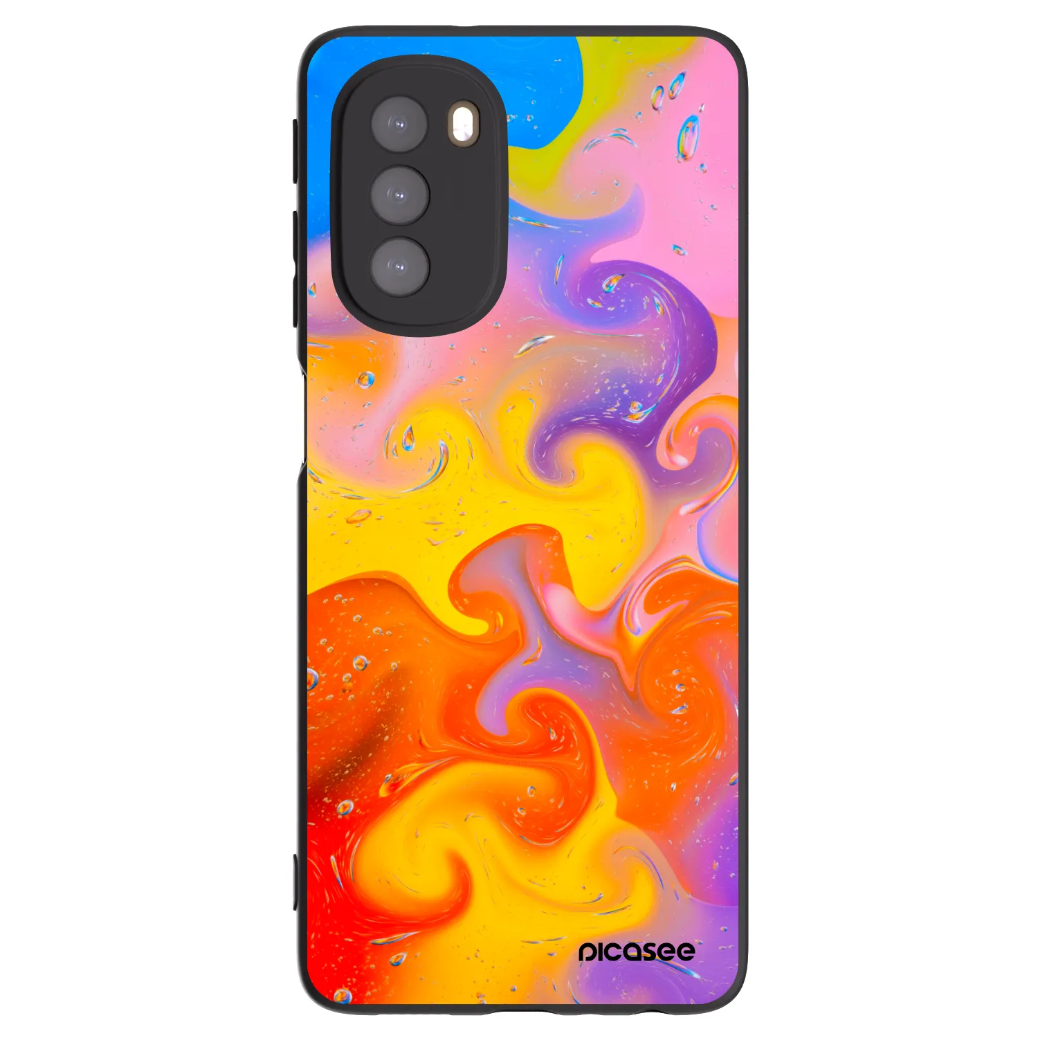 Picasee silikonový černý obal pro Motorola Moto G51 - Bubbles