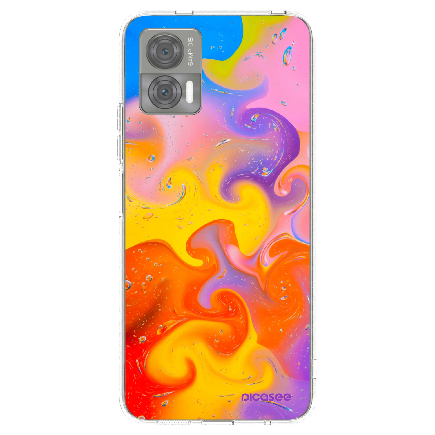 Picasee silikonový průhledný obal pro Motorola Edge 30 Neo - Bubbles