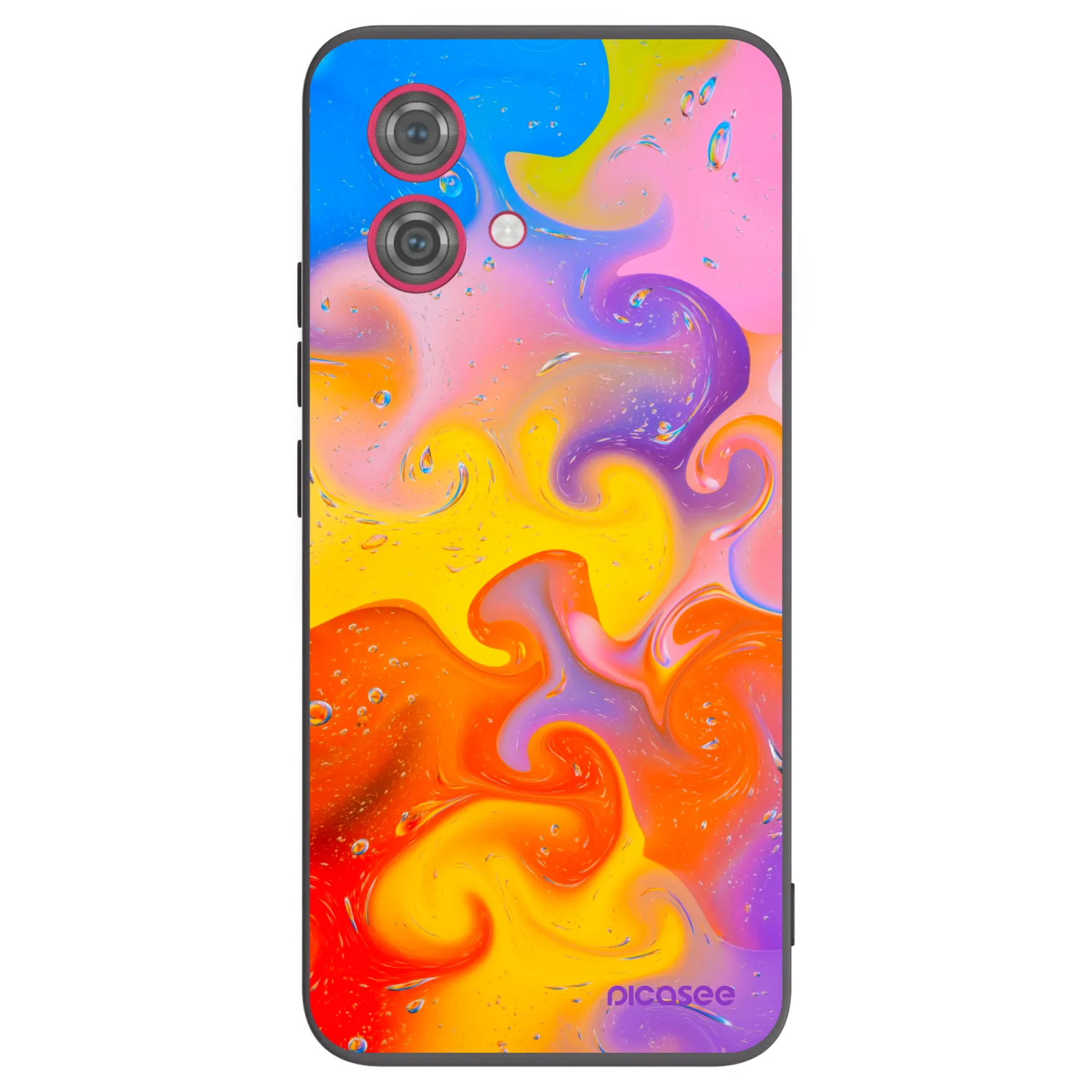 Picasee silikonový černý obal pro Motorola Moto G84 5G - Bubbles