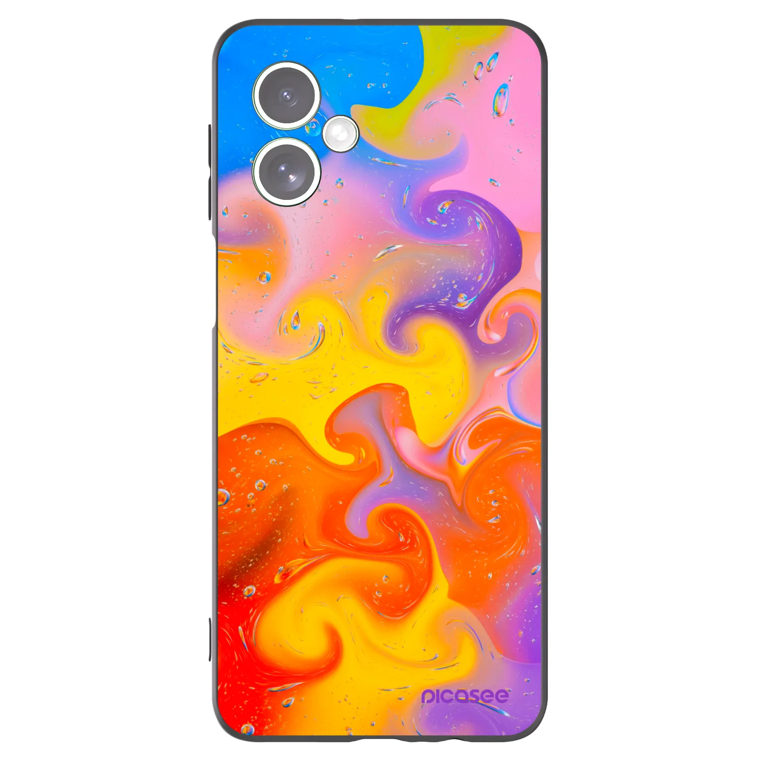 Picasee silikonový černý obal pro Motorola Moto G54 5G - Bubbles