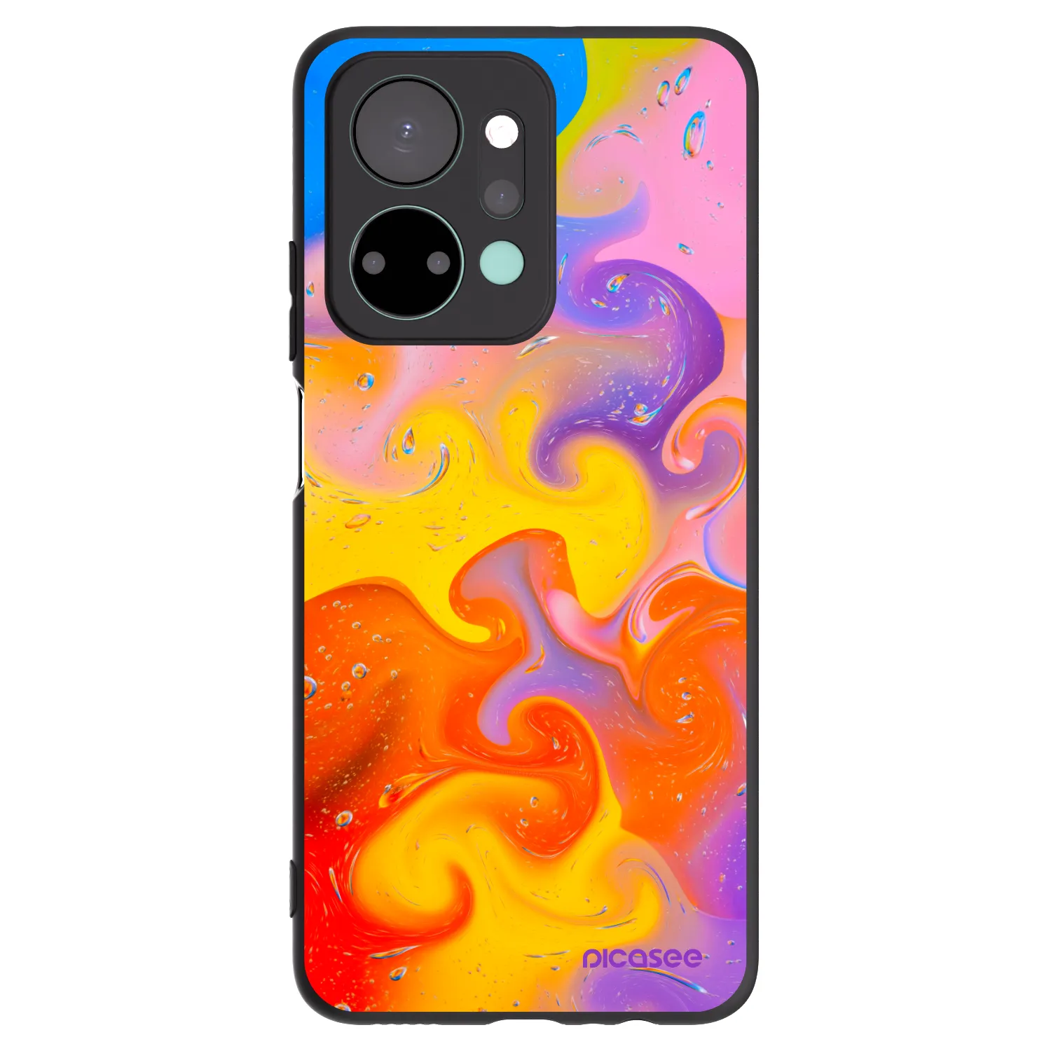 Picasee silikonový černý obal pro Honor X7a - Bubbles