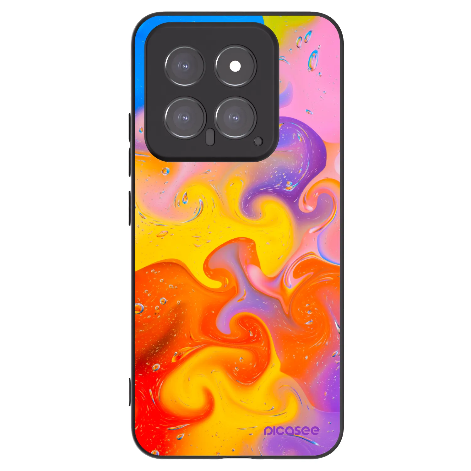 Picasee silikonový černý obal pro Xiaomi 14 - Bubbles