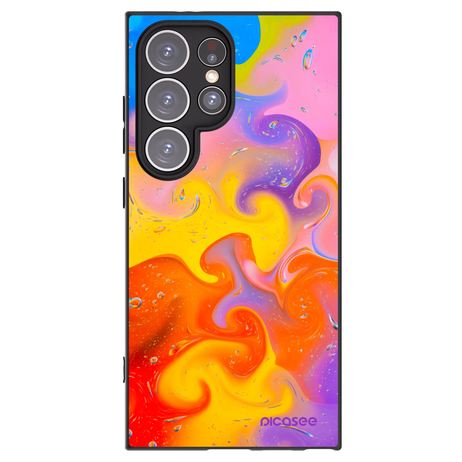 Picasee silikonový černý obal pro Samsung Galaxy S24 Ultra S928B 5G - Bubbles