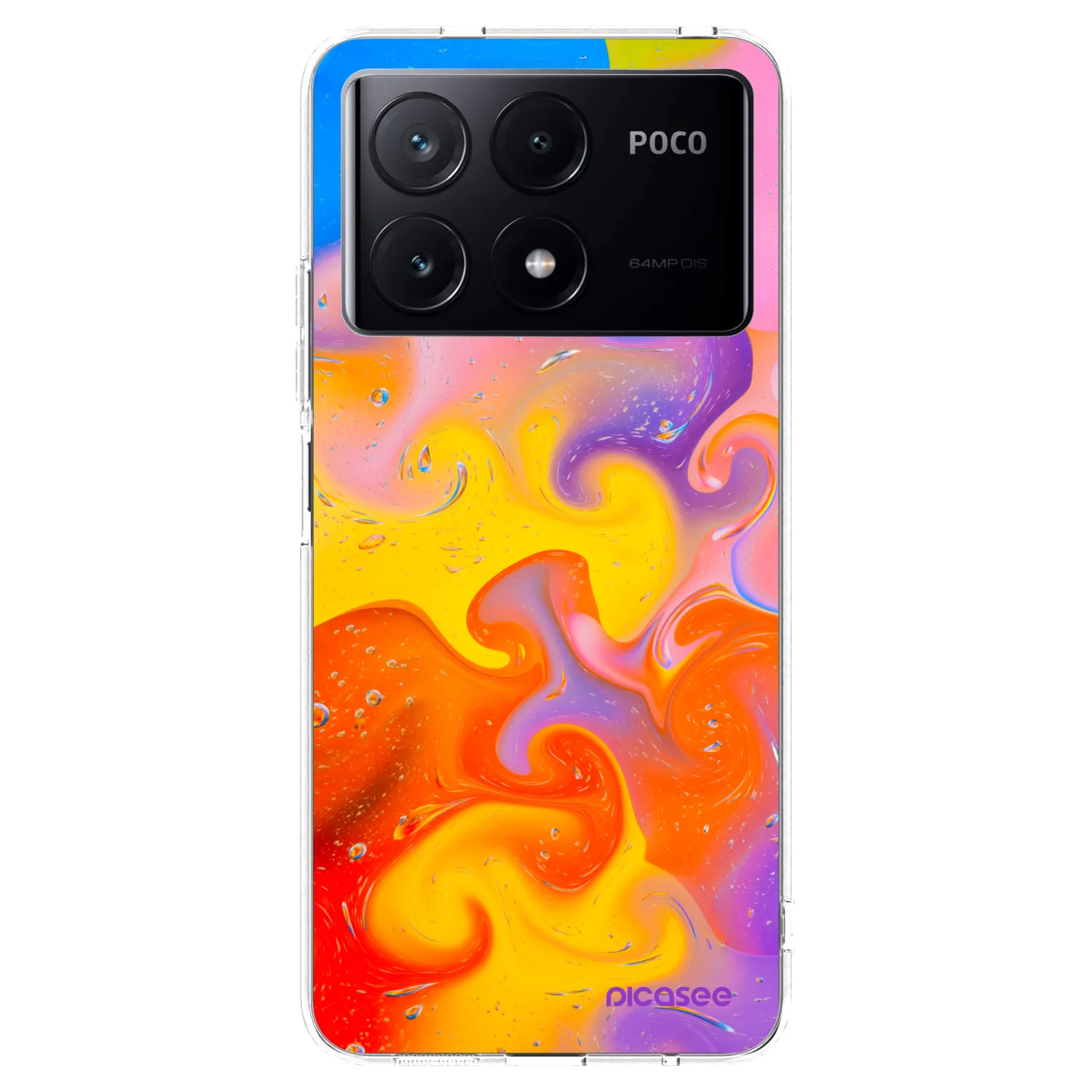 Picasee silikonový průhledný obal pro Xiaomi Poco X6 Pro - Bubbles