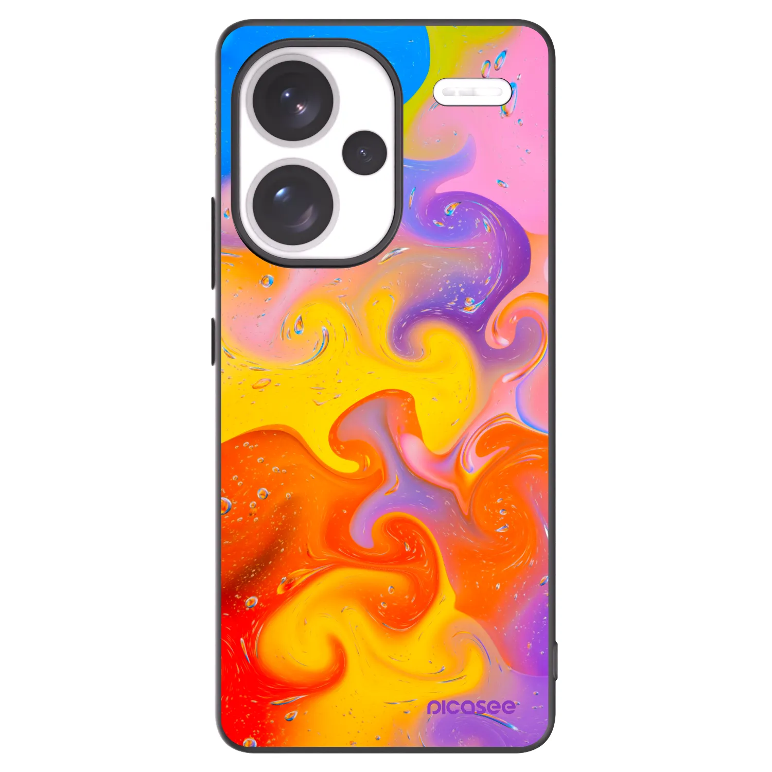 Picasee silikonový černý obal pro Xiaomi Redmi Note 13 Pro+ 5G - Bubbles