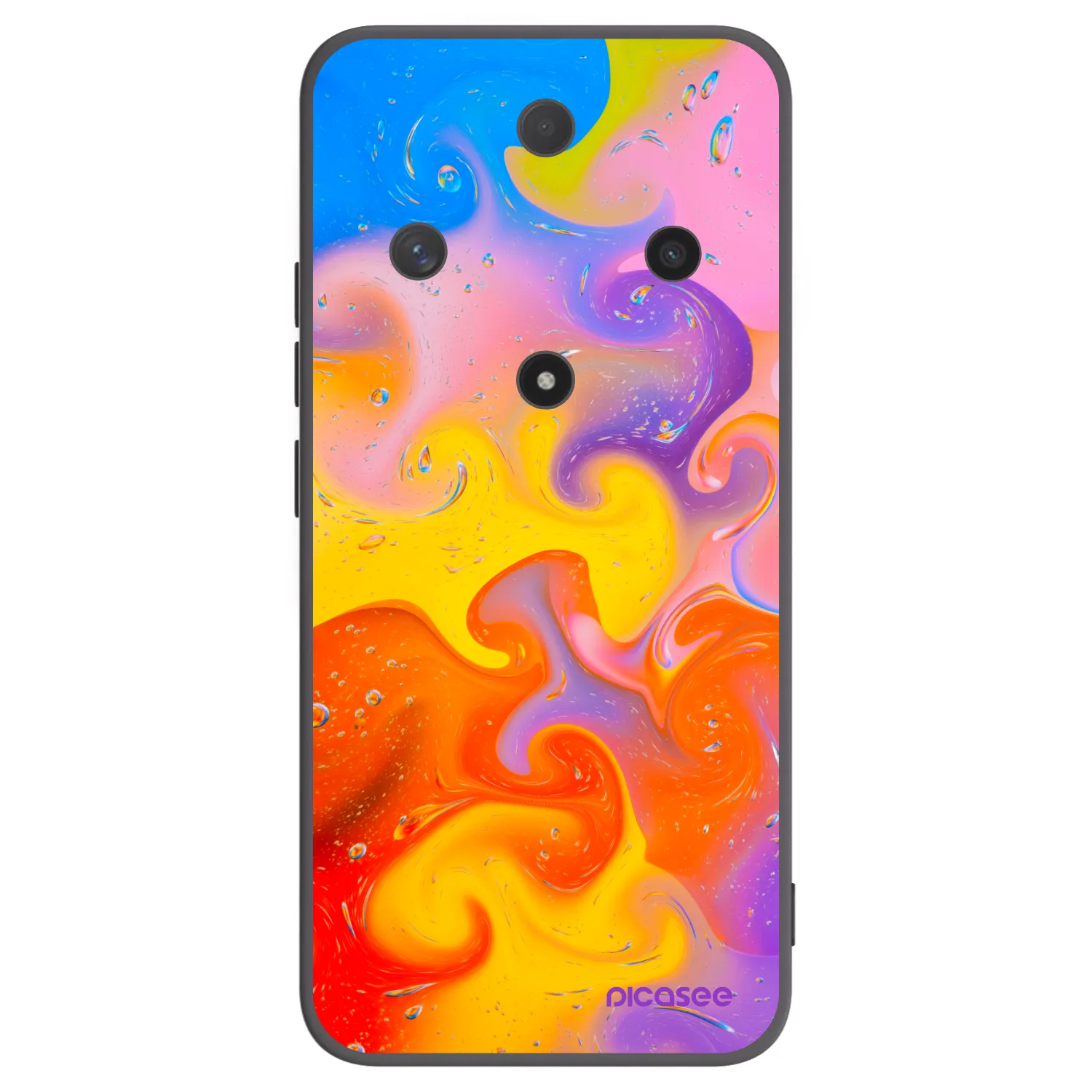 Picasee silikonový černý obal pro Honor Magic6 Lite 5G - Bubbles