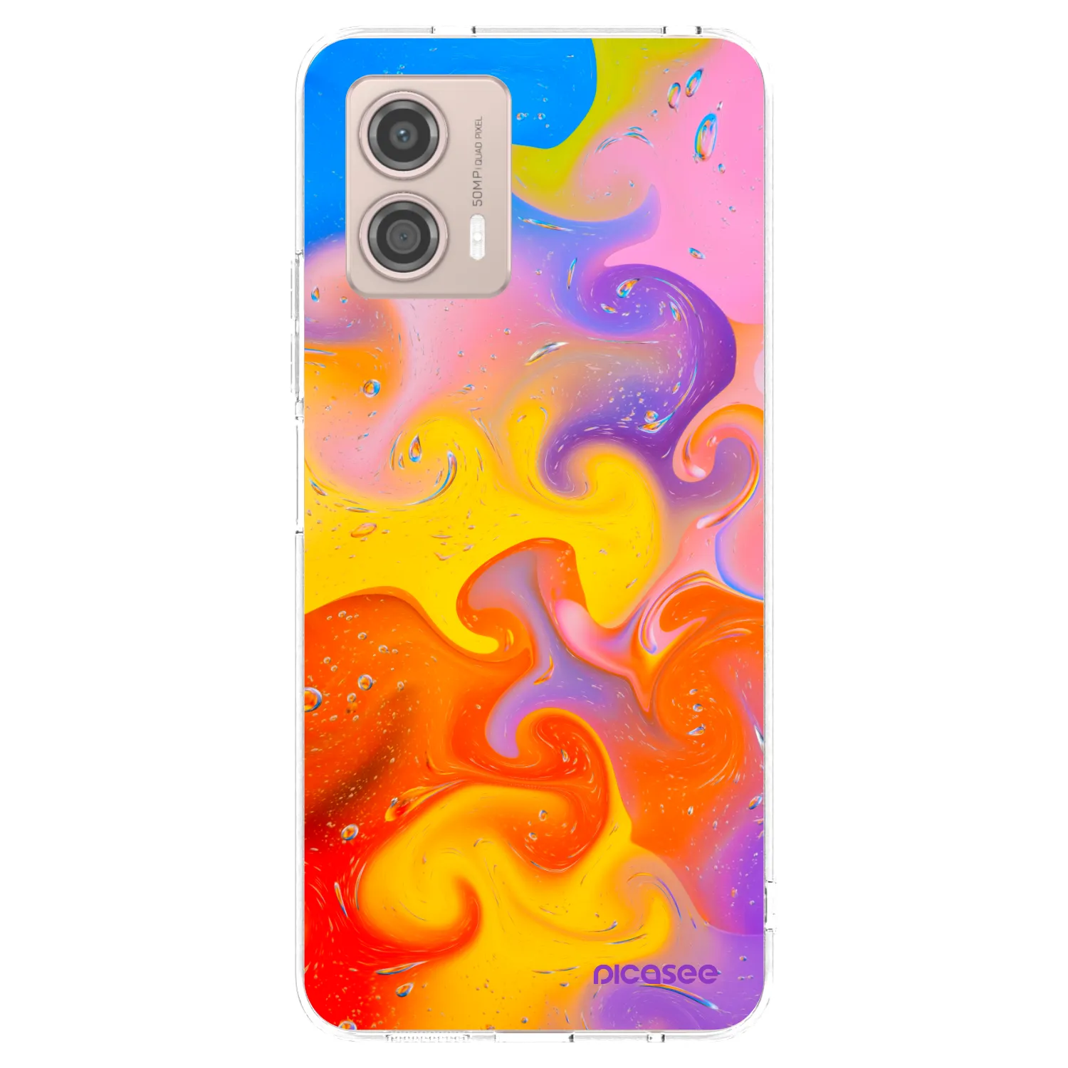 Picasee silikonový průhledný obal pro Motorola Moto G53 5G - Bubbles