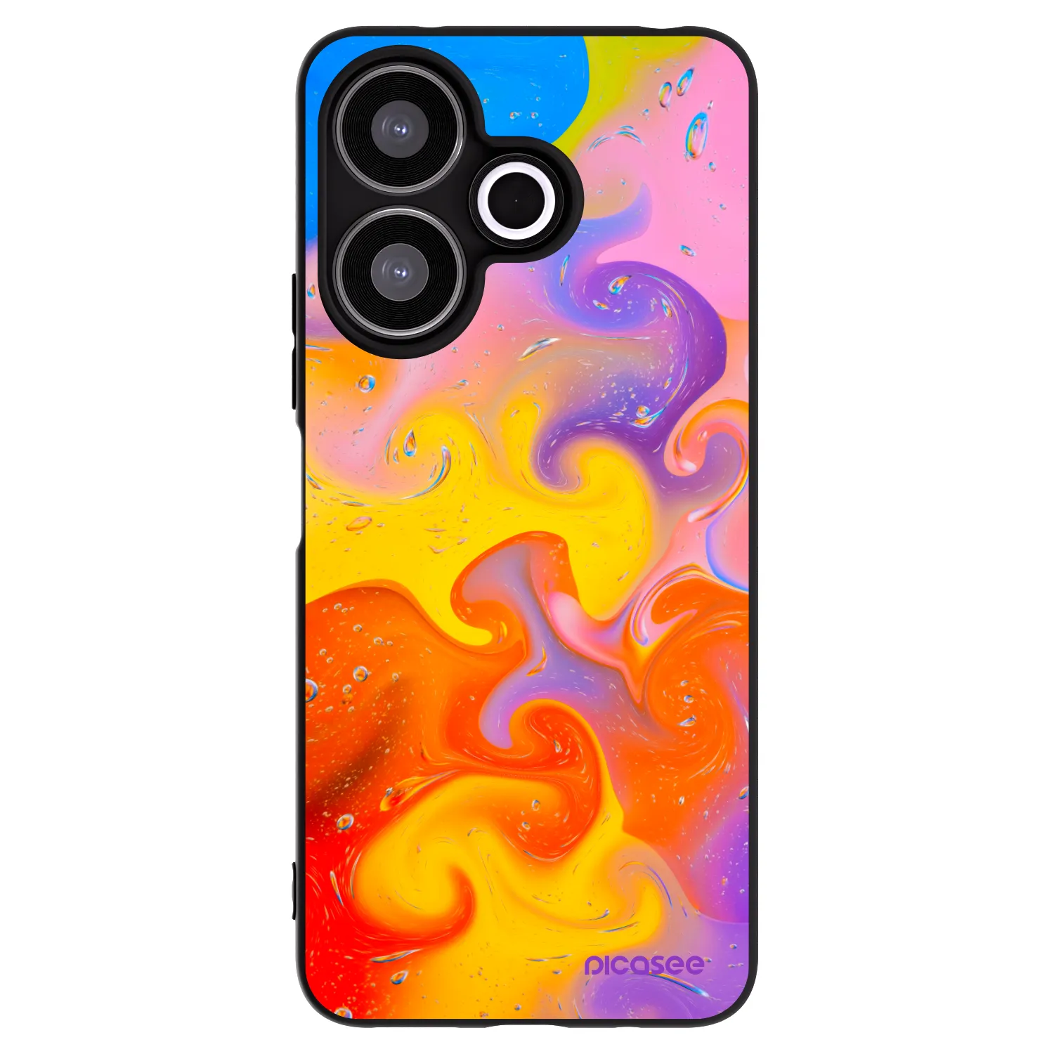Picasee silikonový černý obal pro Xiaomi Redmi 13 4G - Bubbles