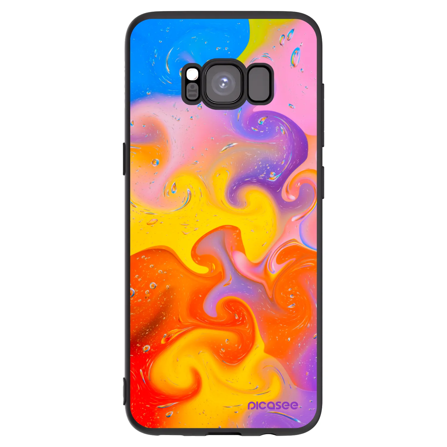 Picasee silikonový černý obal pro Samsung Galaxy S8 G950F - Bubbles