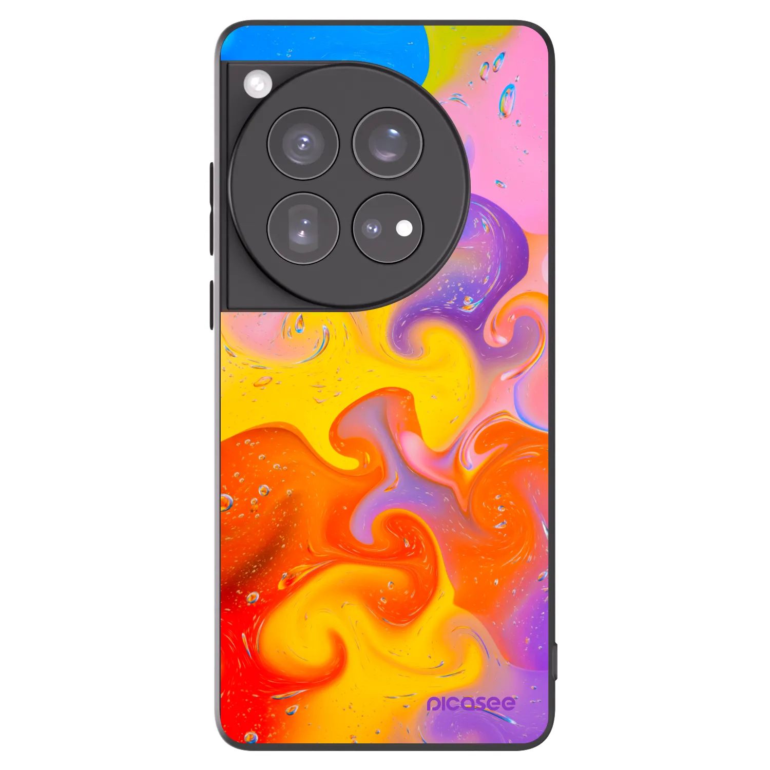 Picasee silikonový černý obal pro OnePlus 12 5G - Bubbles