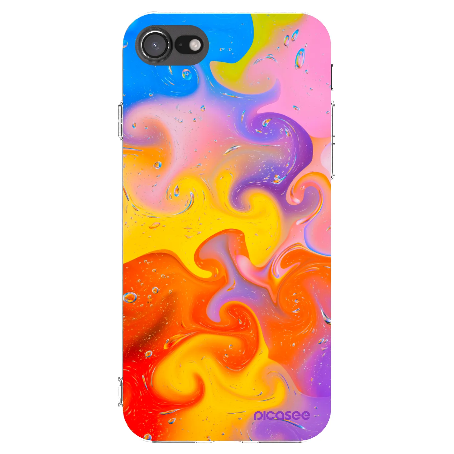 Picasee silikonový průhledný obal pro Apple iPhone 7 - Bubbles