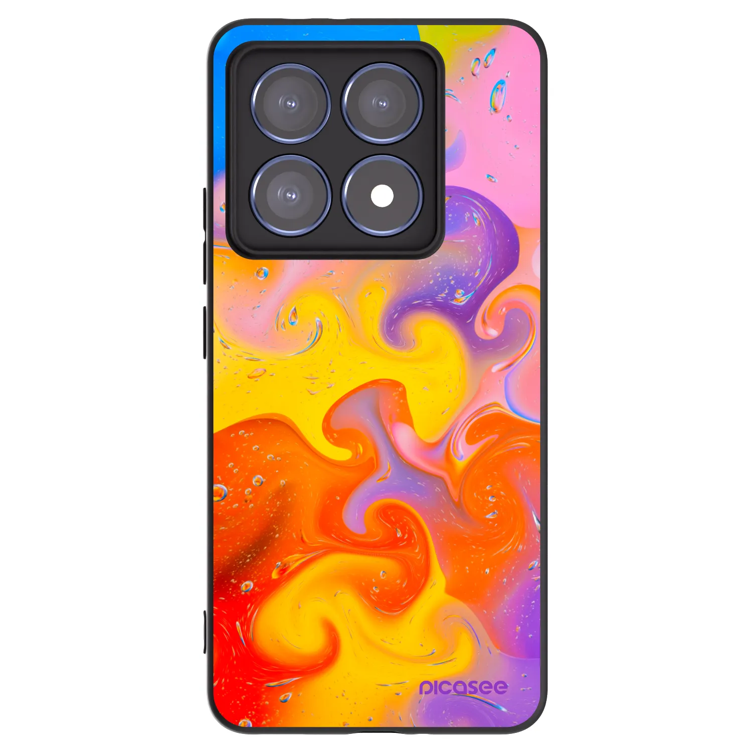 Picasee silikonový černý obal pro Xiaomi 14T Pro - Bubbles
