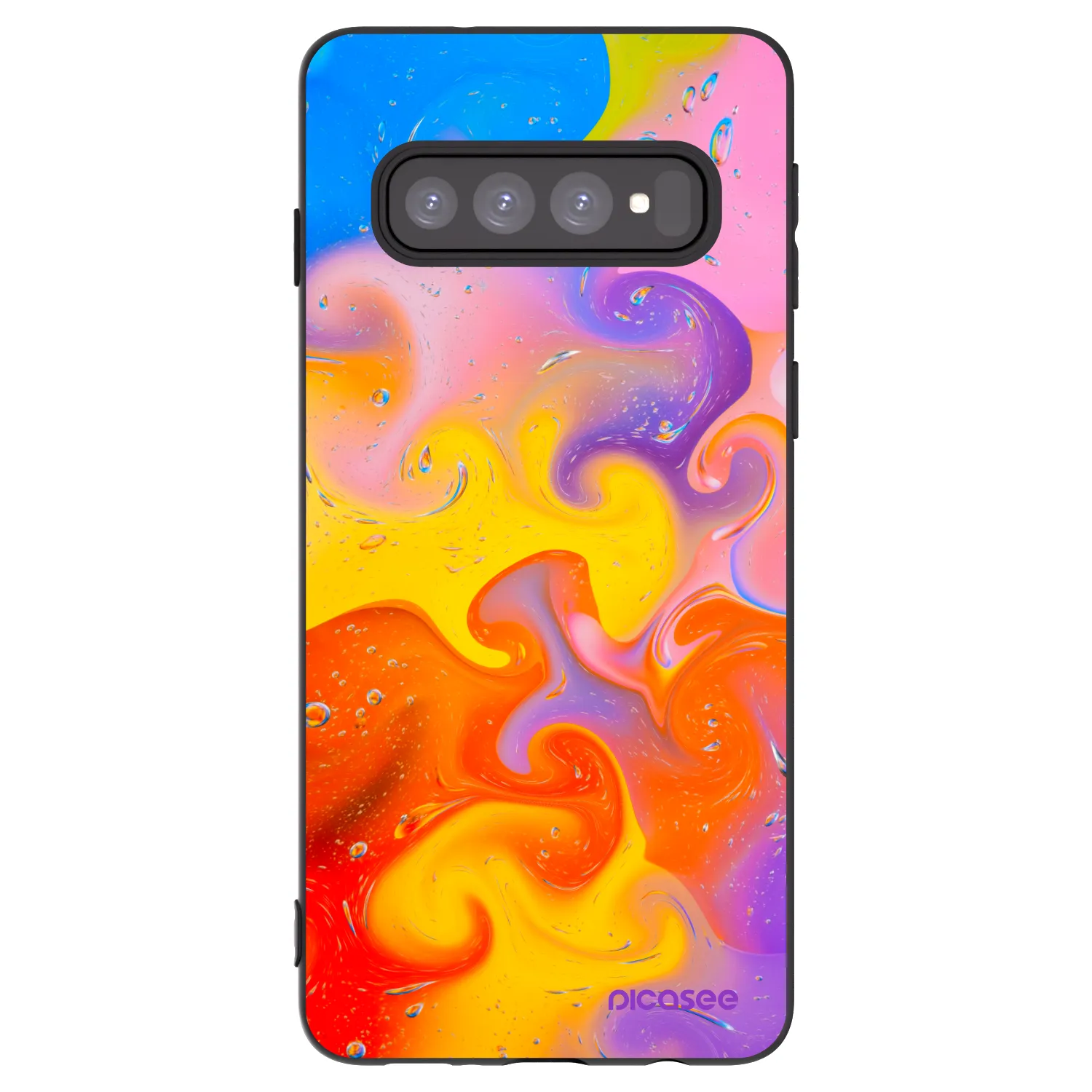 Picasee silikonový černý obal pro Samsung Galaxy S10 G973 - Bubbles
