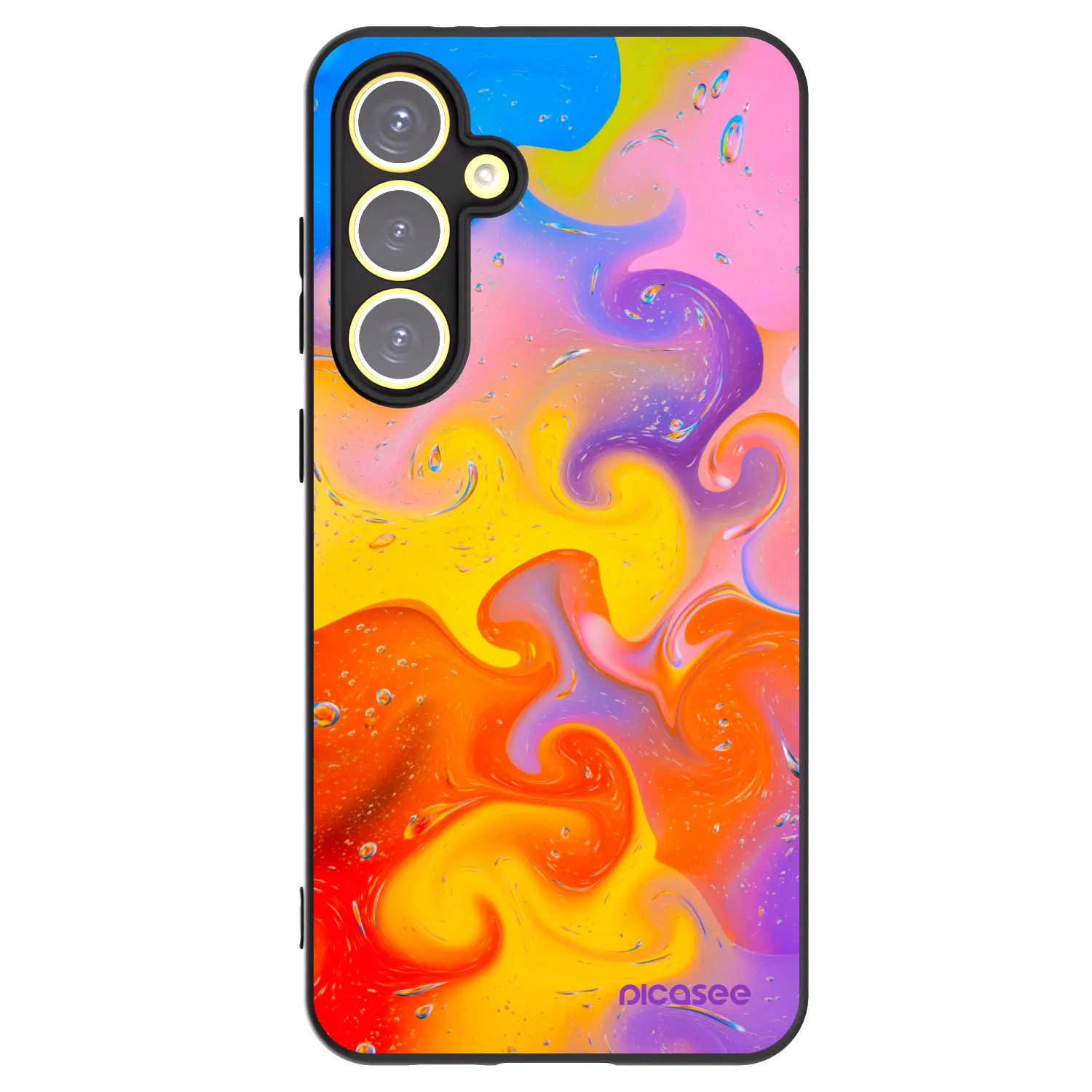 Picasee silikonový černý obal pro Samsung Galaxy S24 FE S721B - Bubbles