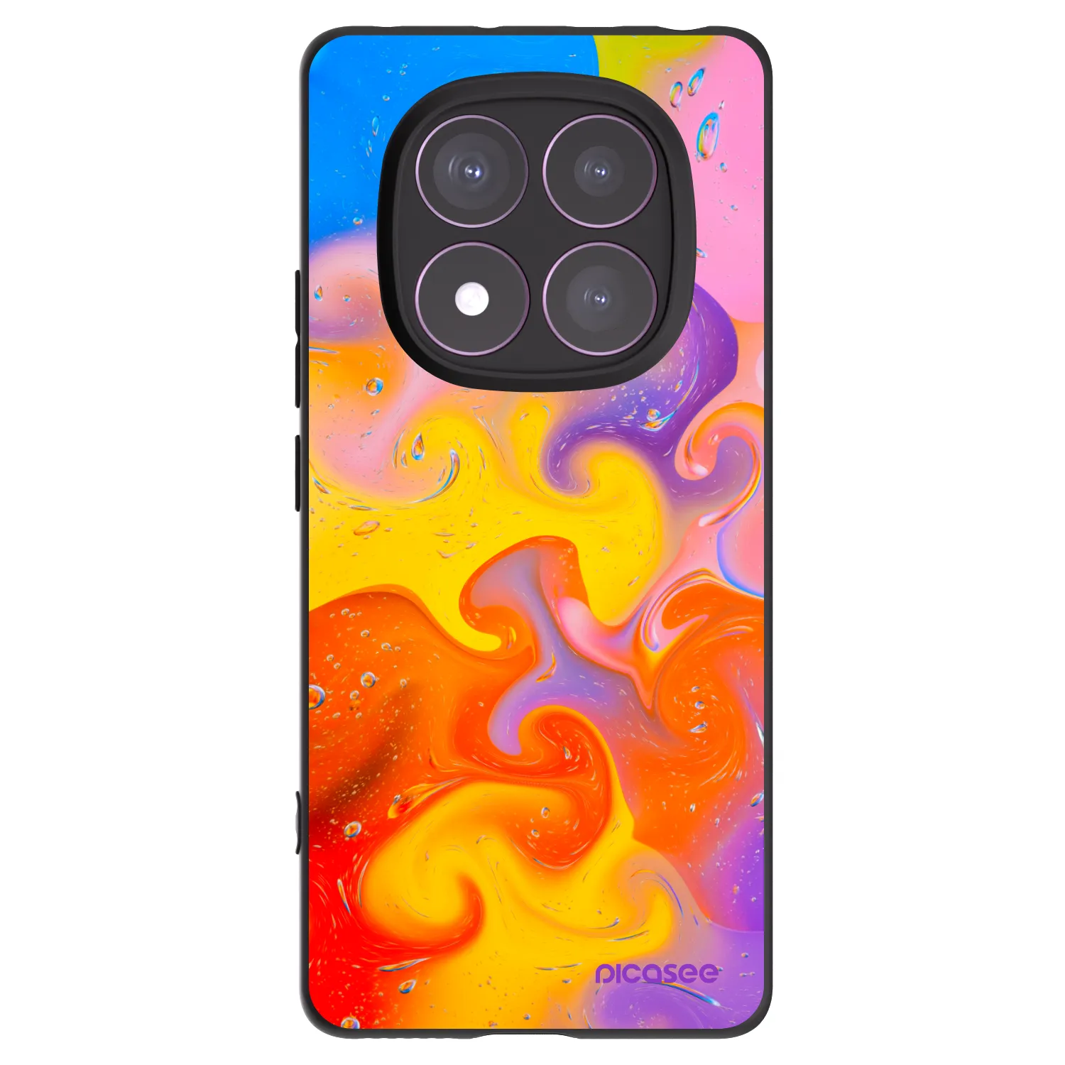 Picasee silikonový černý obal pro Xiaomi Redmi Note 14 Pro 4G - Bubbles