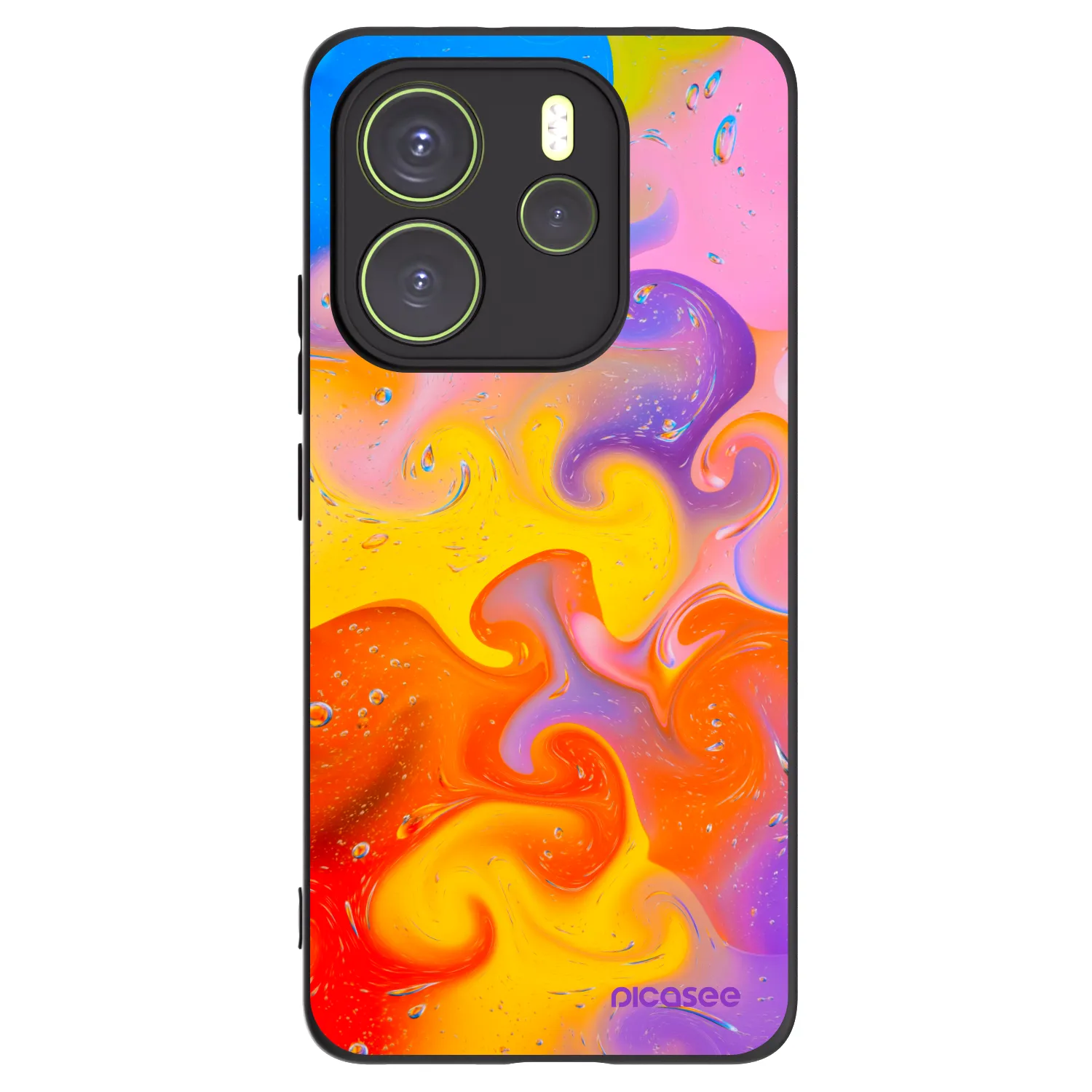 Picasee silikonový černý obal pro Xiaomi Redmi Note 14 4G - Bubbles