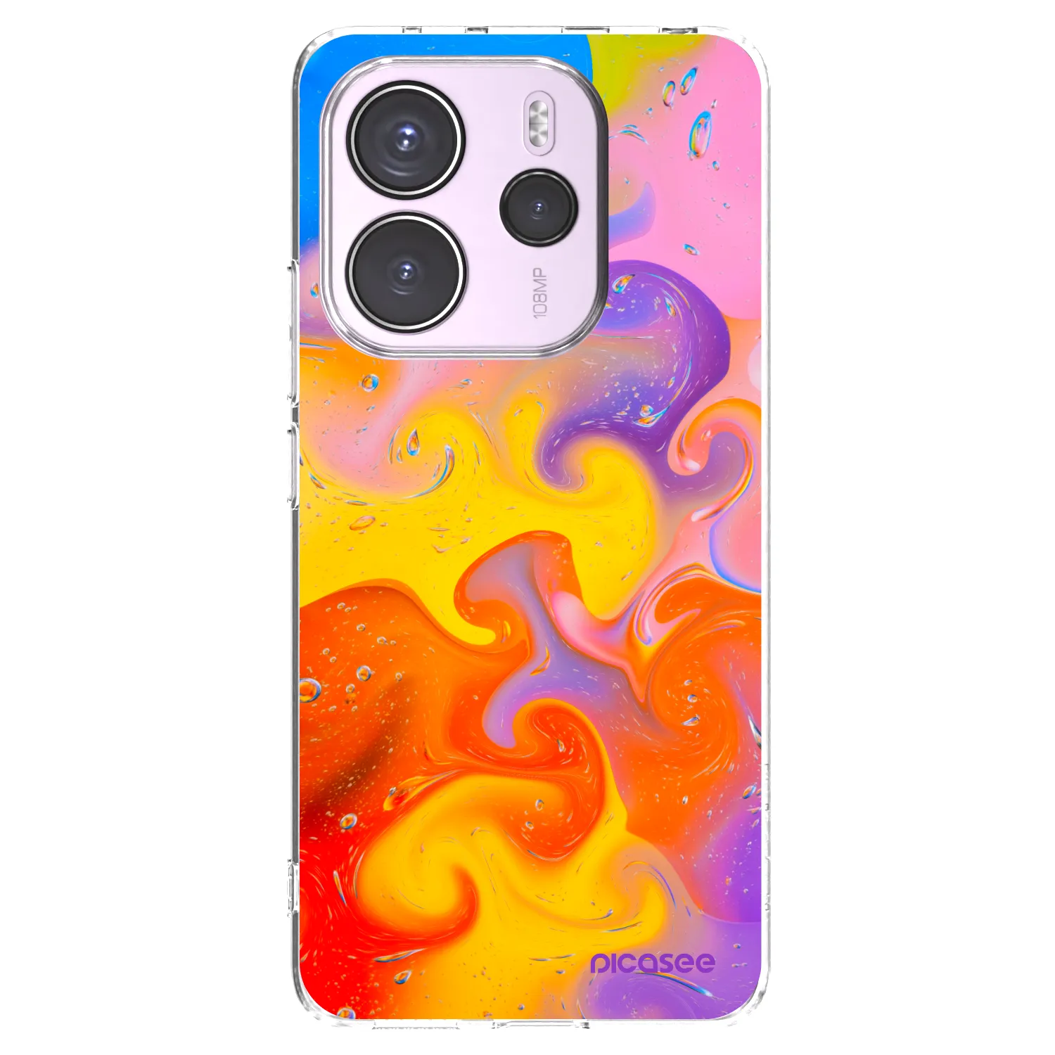 Picasee silikonový průhledný obal pro Xiaomi Redmi Note 14 4G - Bubbles