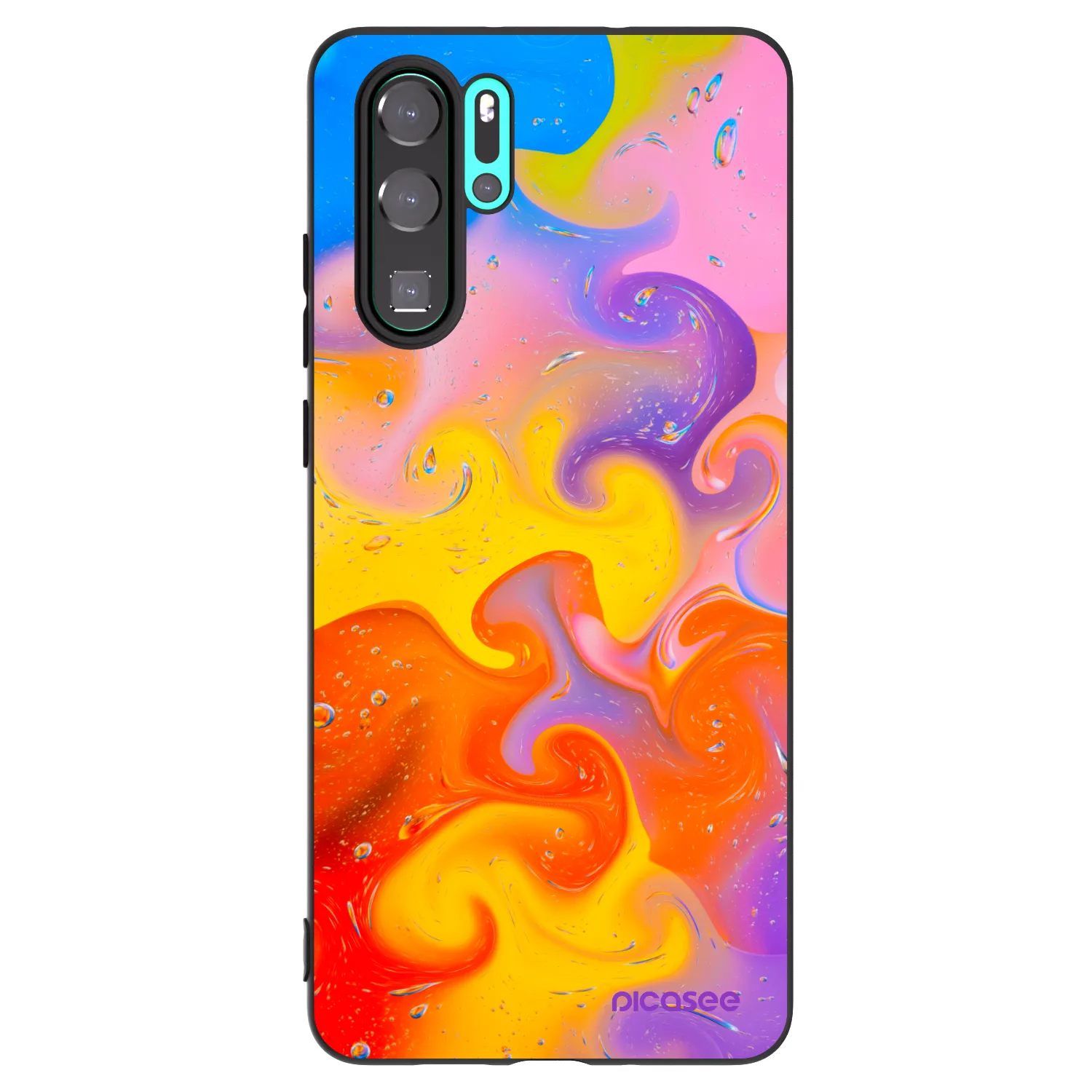 Picasee silikonový černý obal pro Huawei P30 Pro - Bubbles