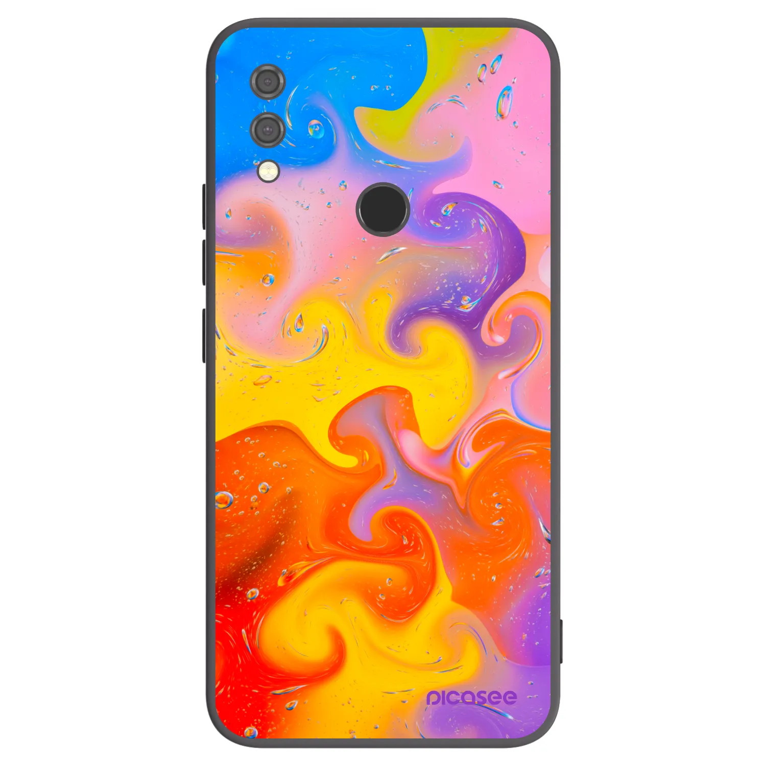 Picasee silikonový černý obal pro Xiaomi Redmi Note 7 - Bubbles