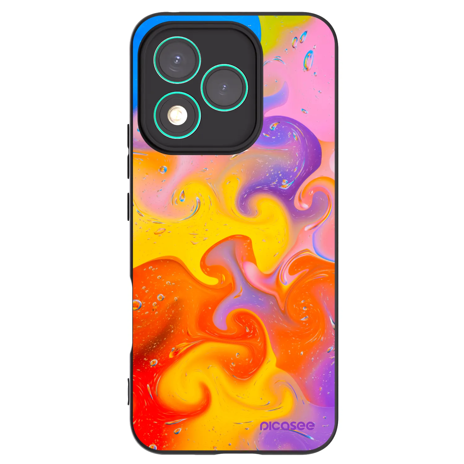 Picasee silikonový černý obal pro Honor 400 Lite 5G - Bubbles